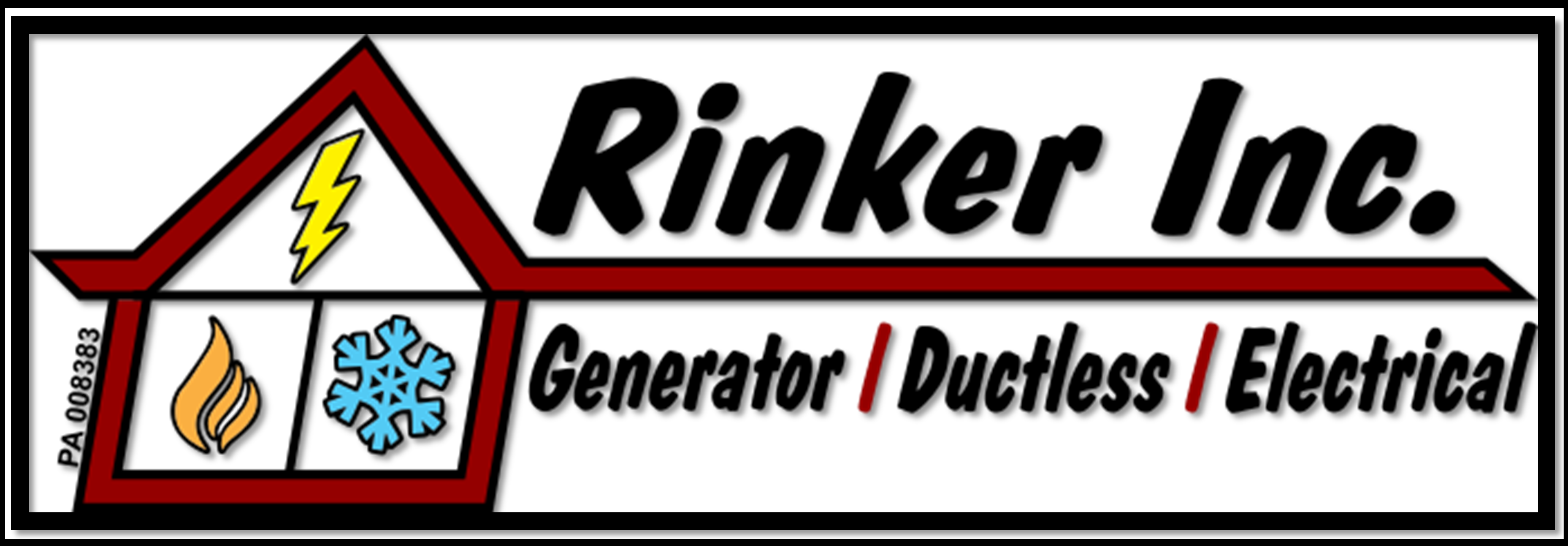 Rinker Inc. Generator, Ductless, Electrical Logo