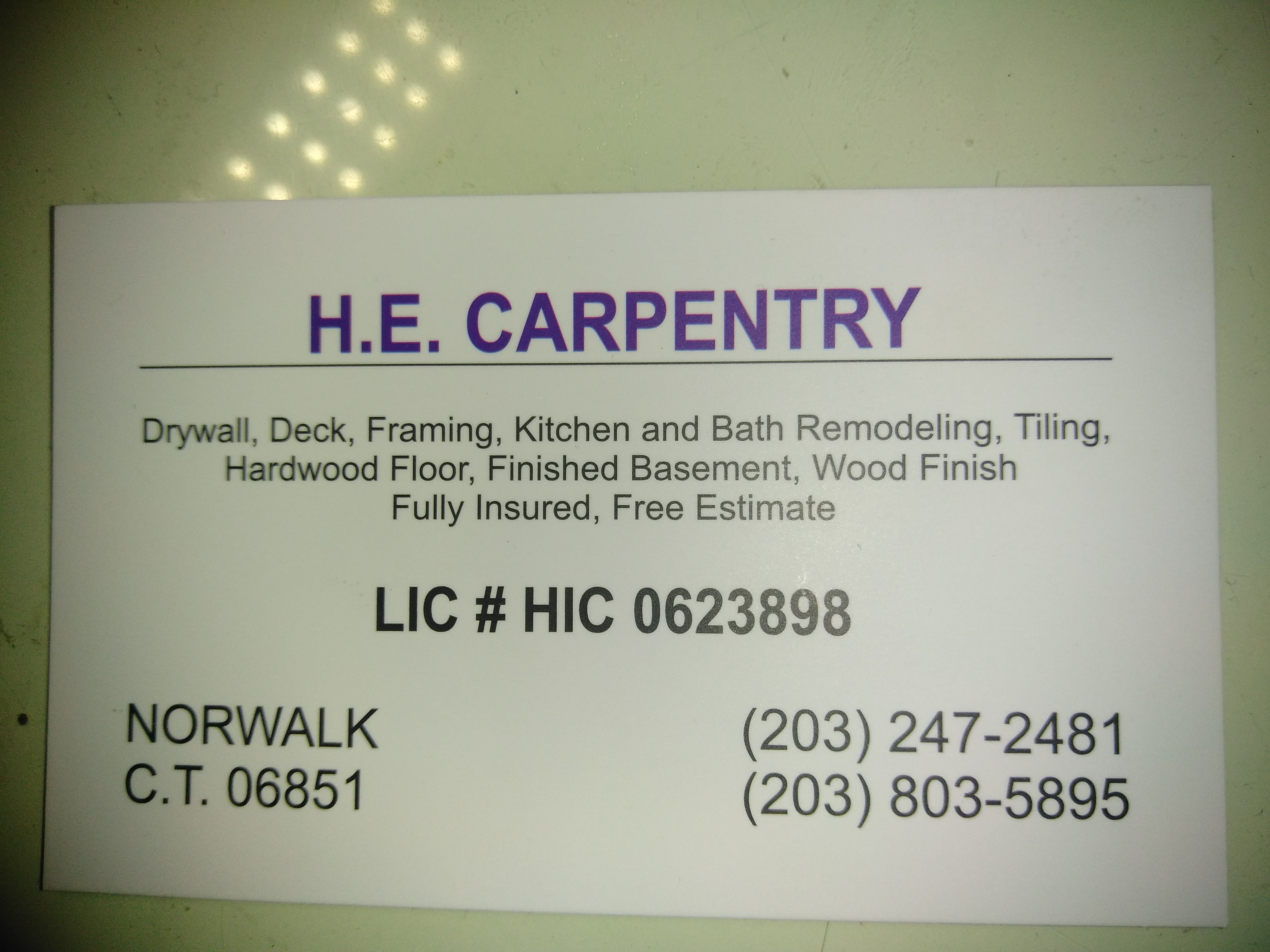 H.E. Carpentry, LLC Logo