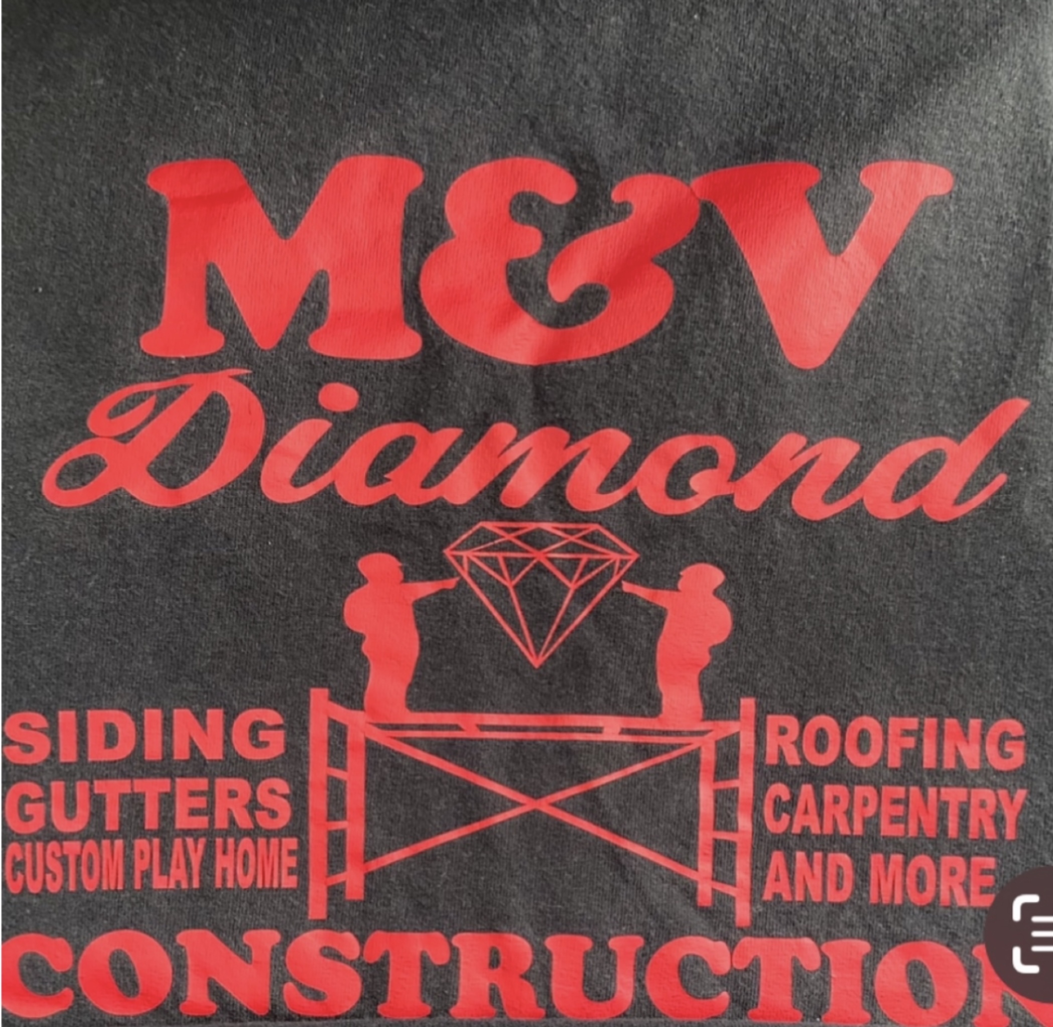 M&V Diamond Construction Logo