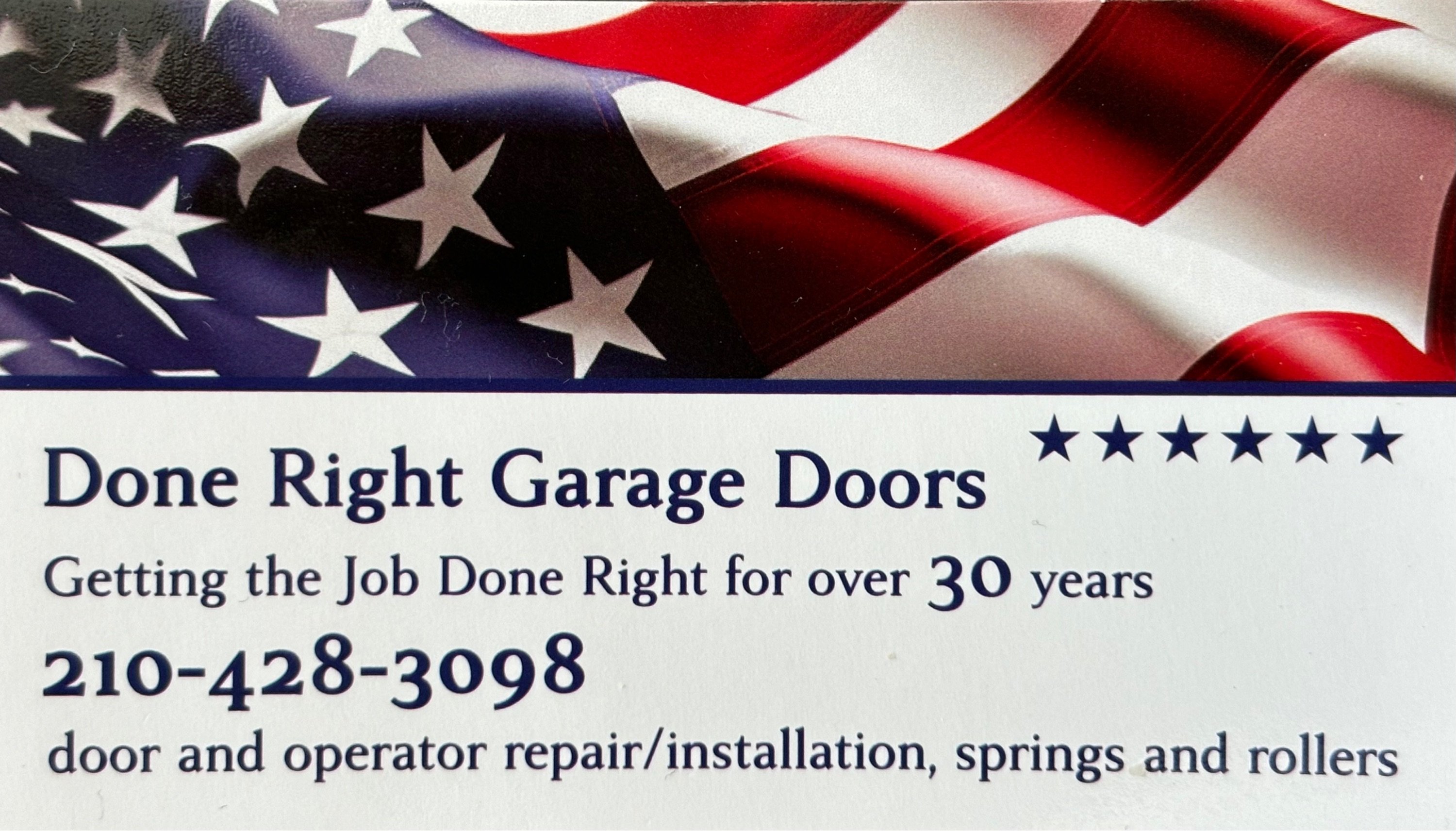 Done Right Garage Door Repair Logo