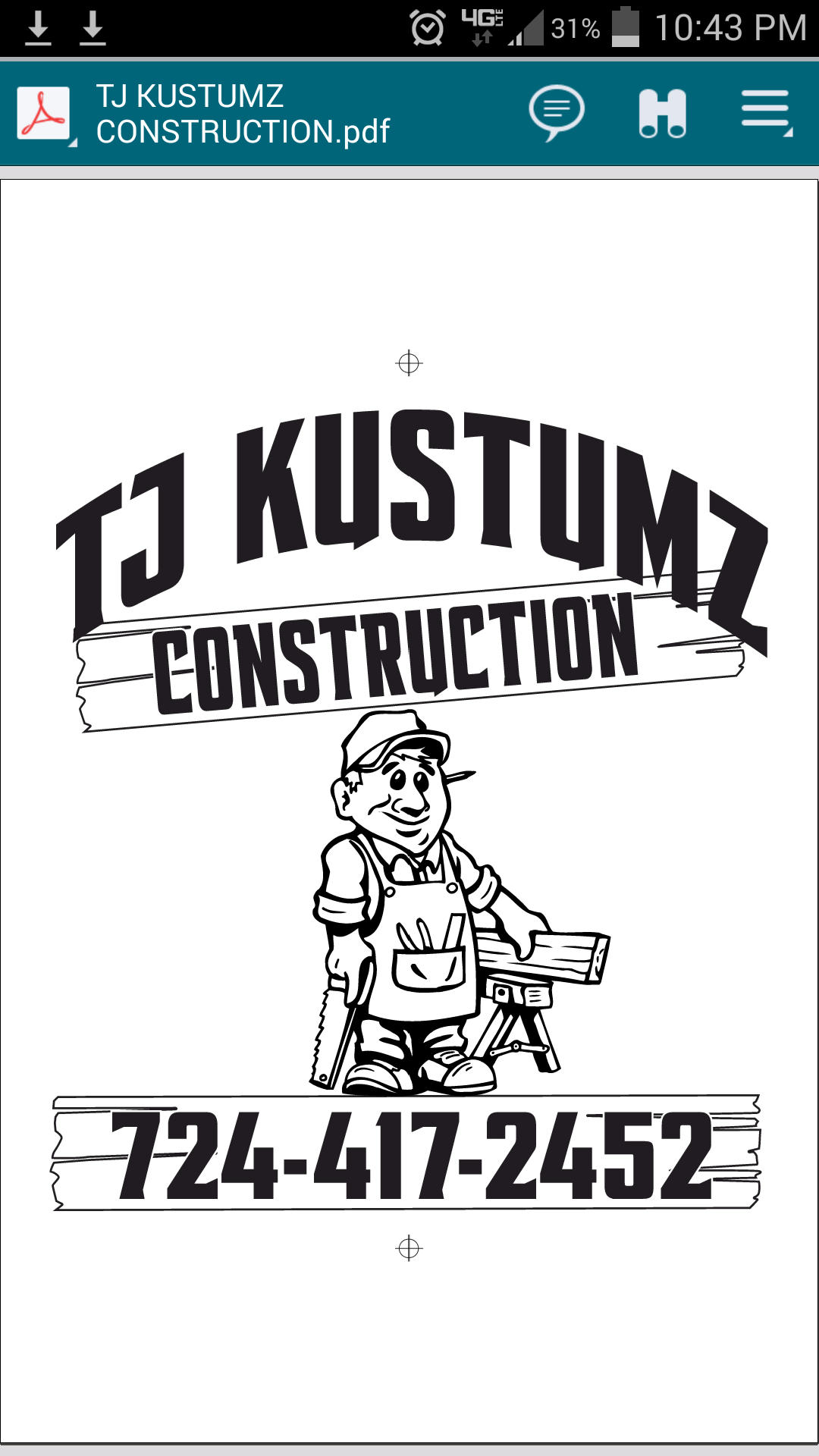 TJKustumz Construction Logo