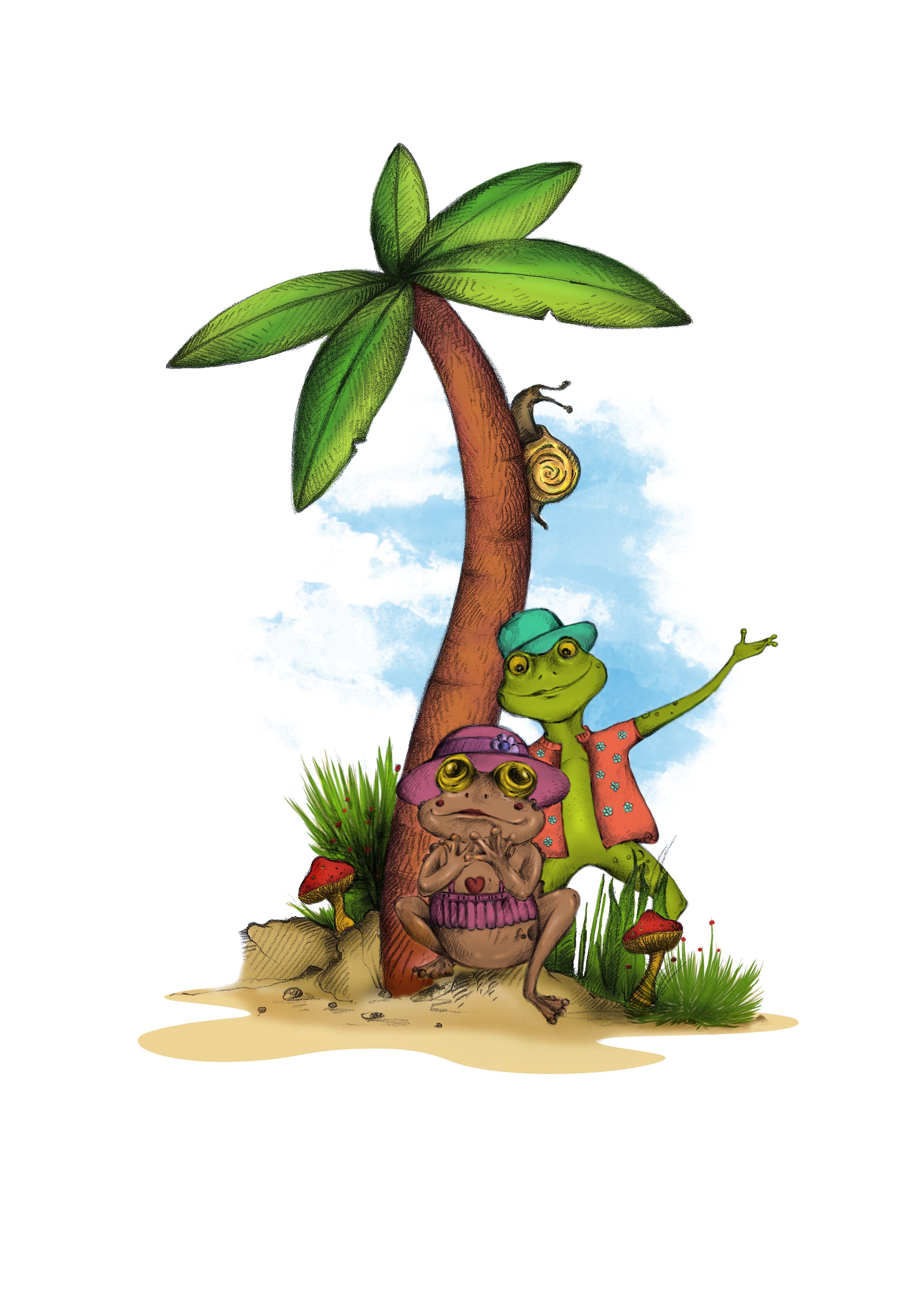 Frog and Toad Landscape Logo