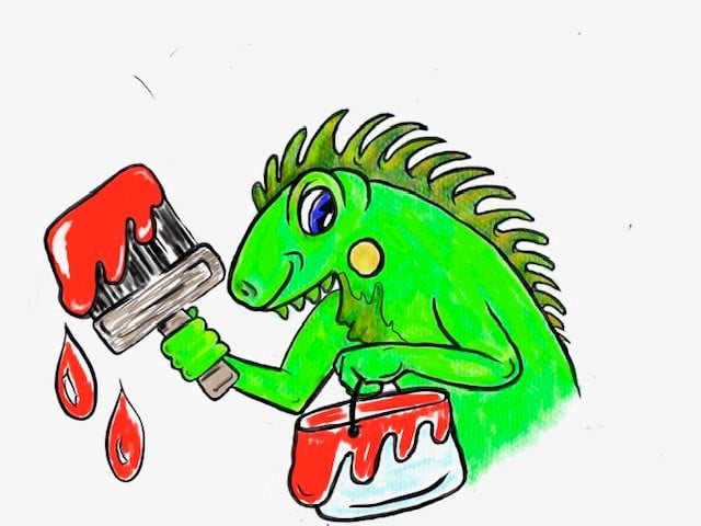 Iguana Painting Logo
