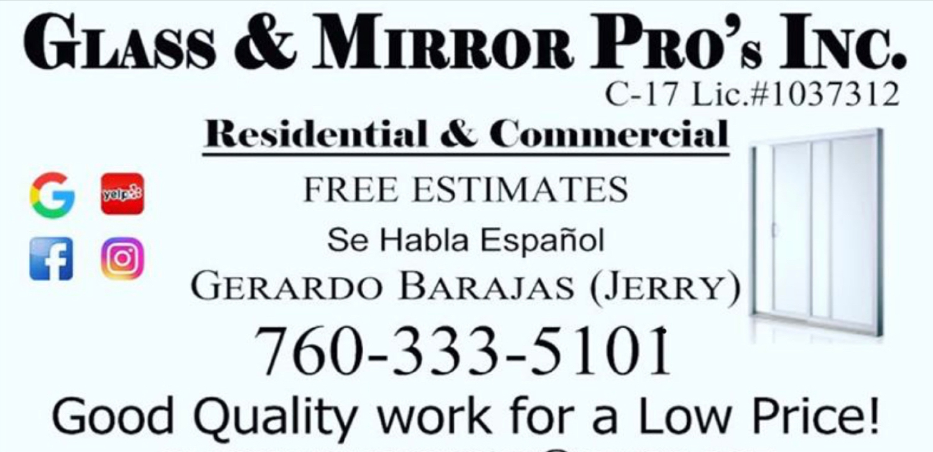 Glass & Mirror Pros, Inc. Logo