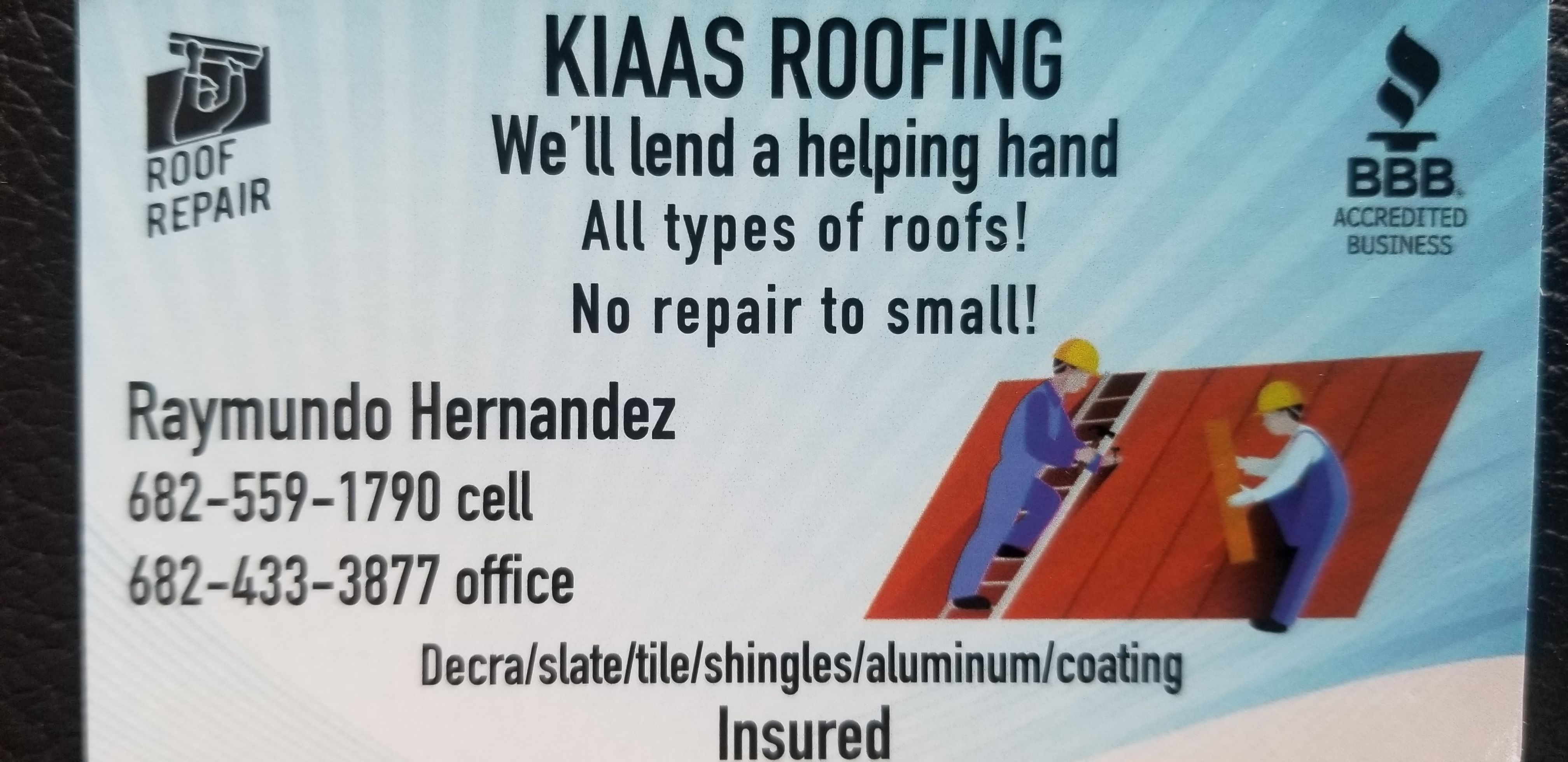 Kiaas Roofing Logo