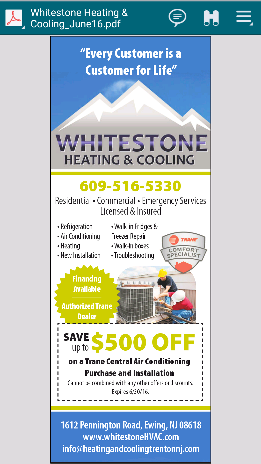 Whiteston Heating & Cooling, LLC Logo