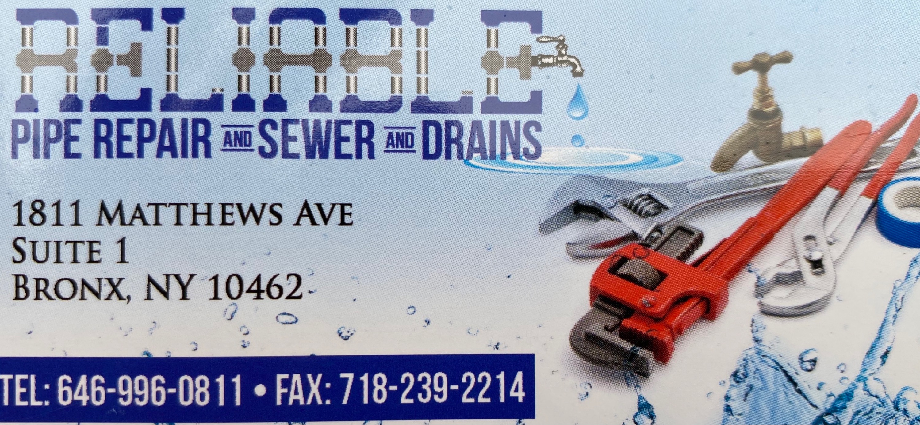 Reliable Pipe Repair & Drain Cleaning, Inc. Logo