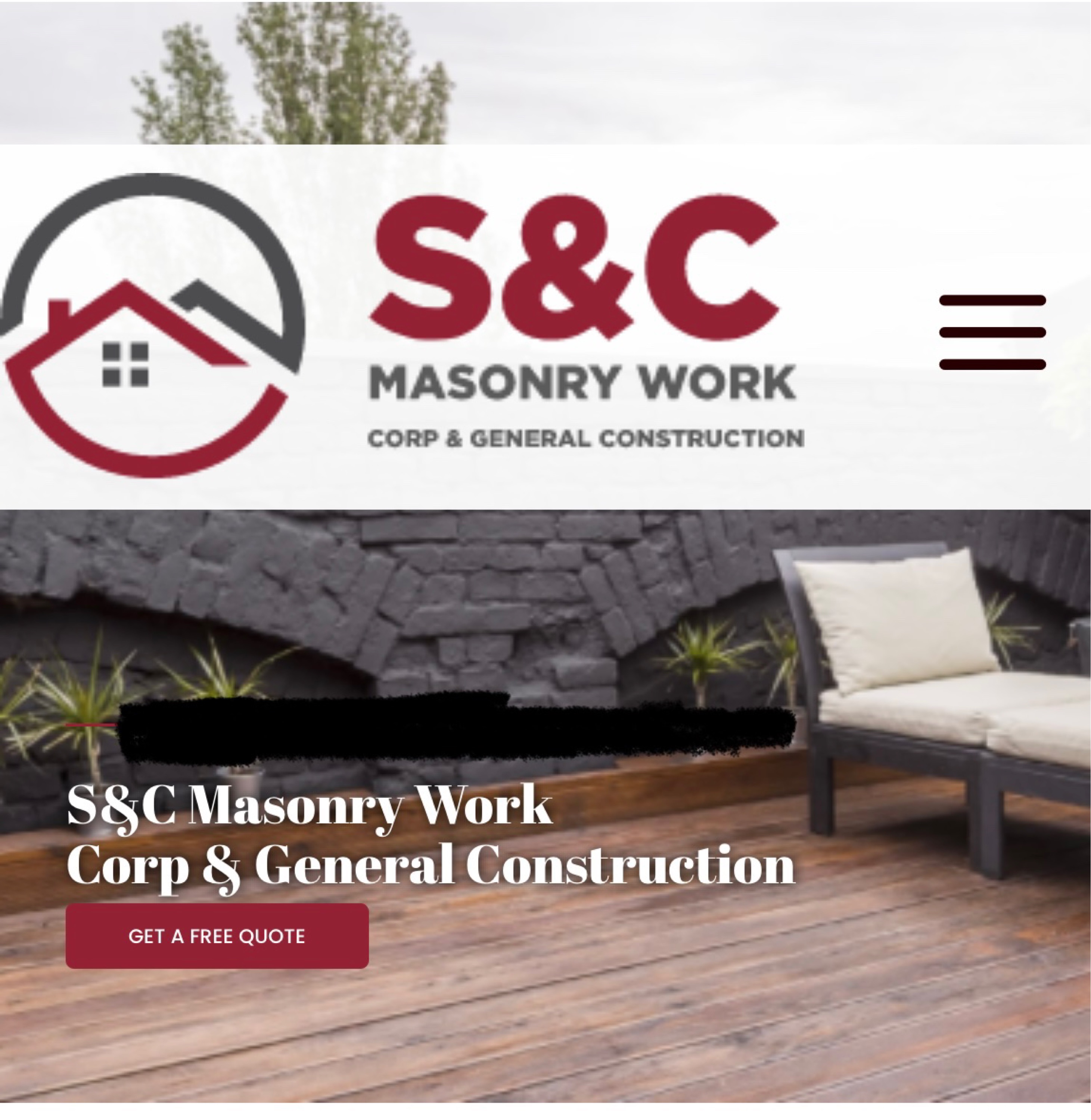 S & C Masonry Work Logo