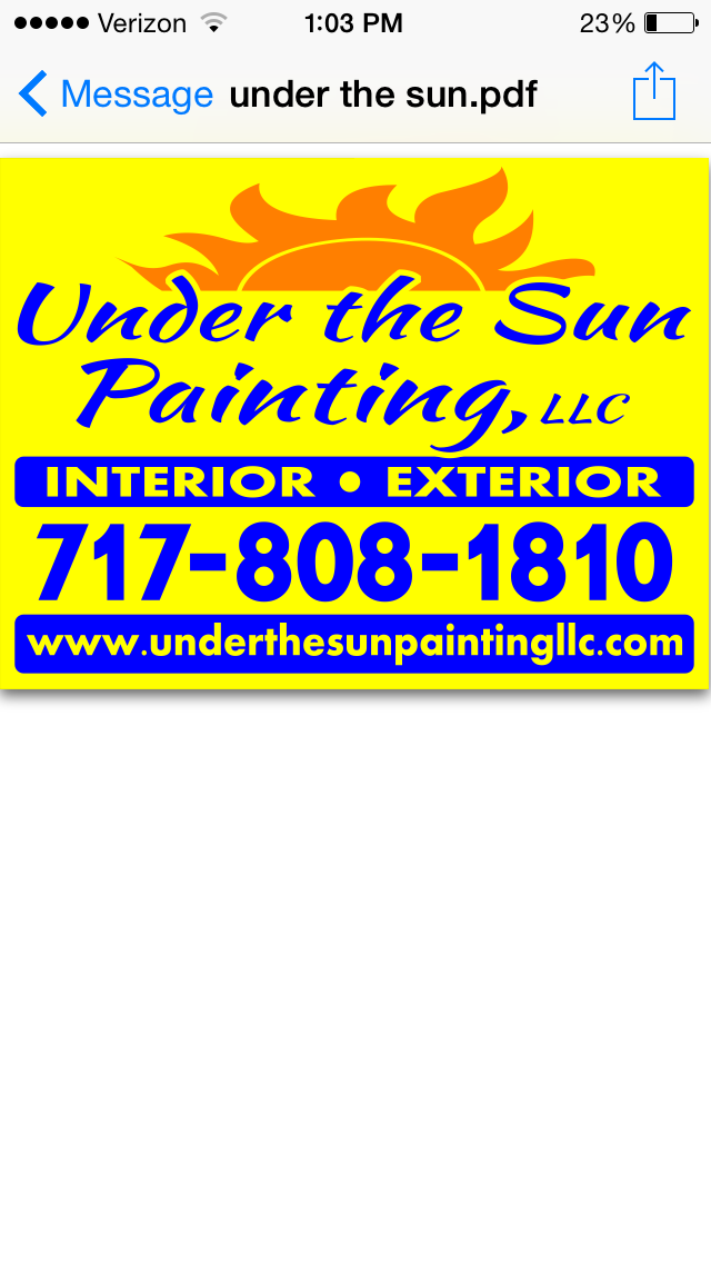 Under the Sun Painting, LLC Logo