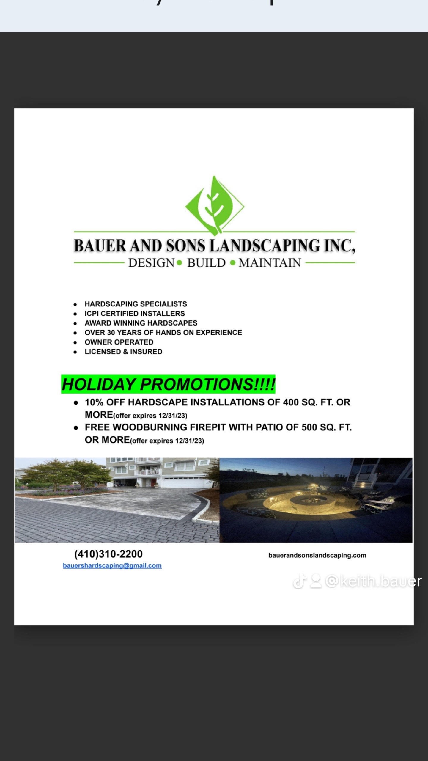 Bauer and Sons Landscaping Logo