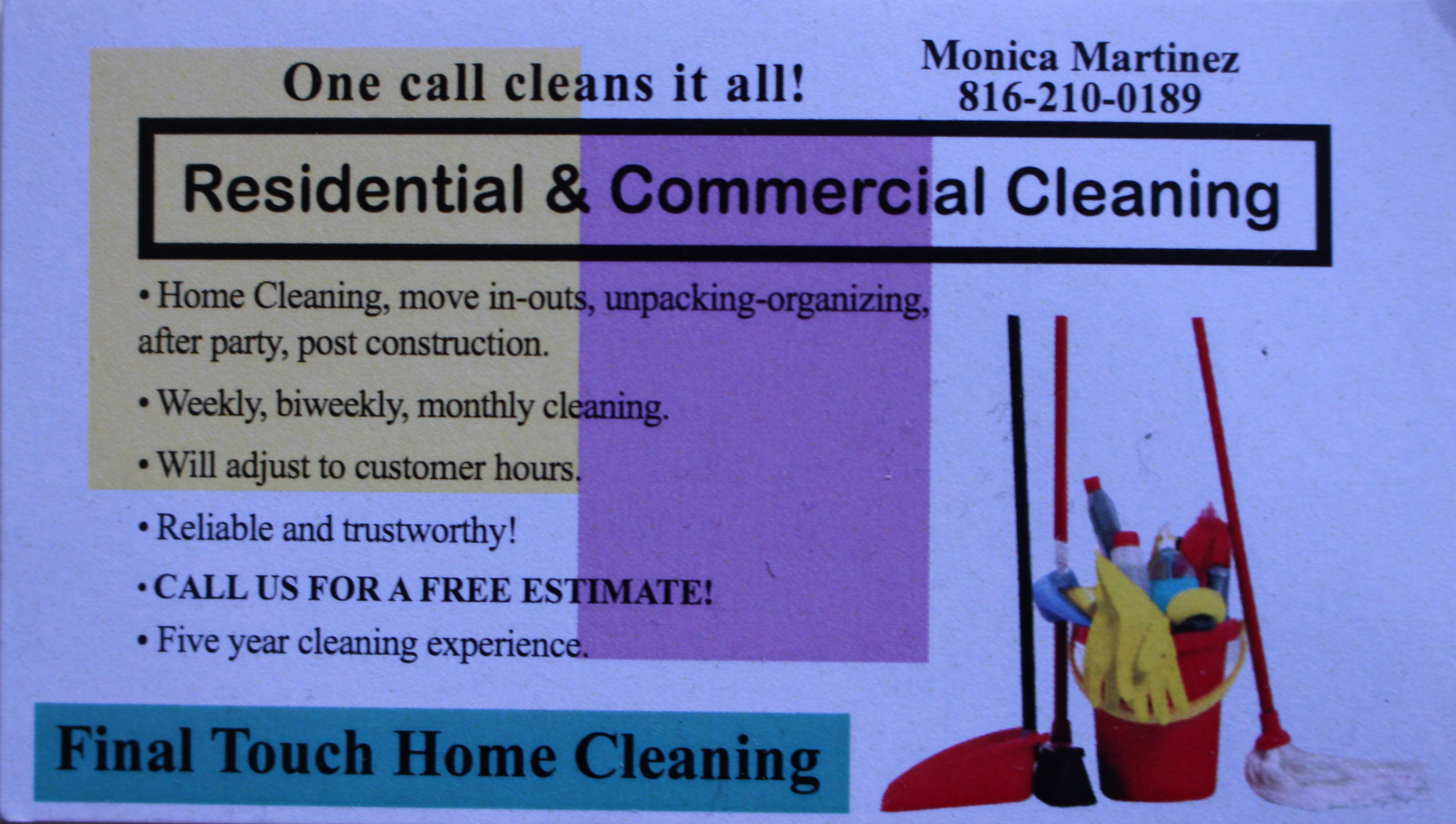 Final Touch House Cleaning Logo