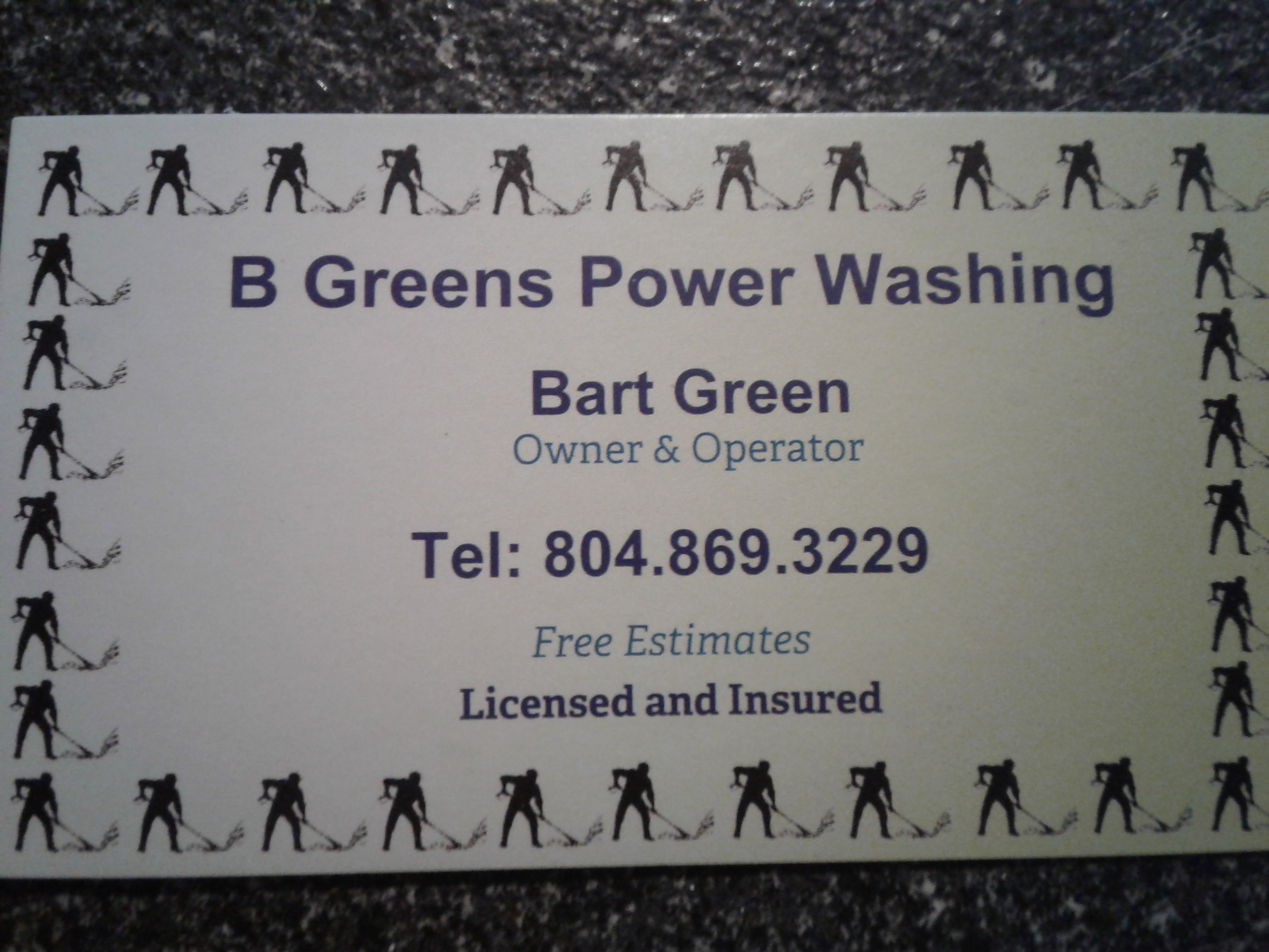 B Greens Power Washing Logo