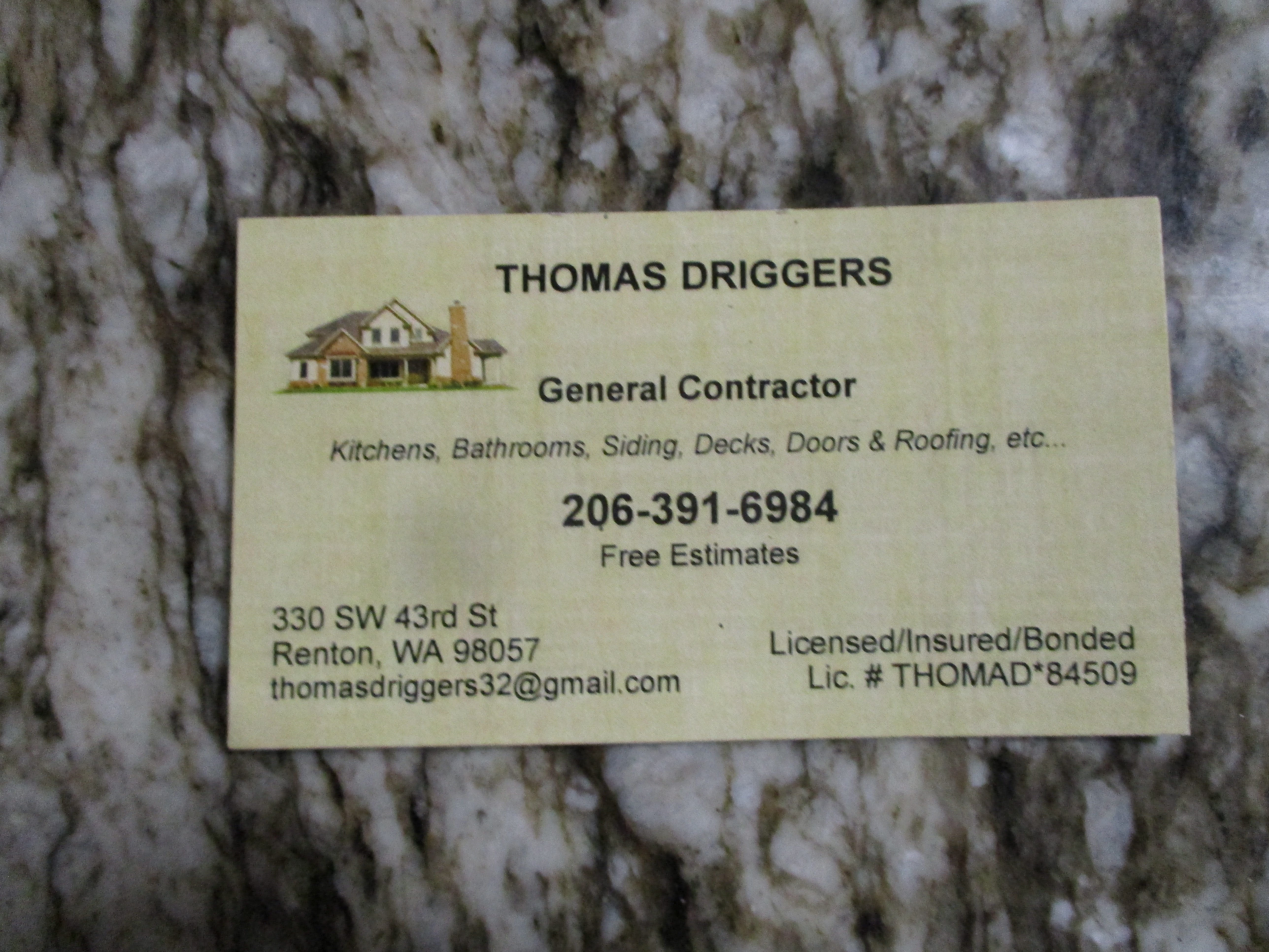 Thomas Driggers General Contractor Logo