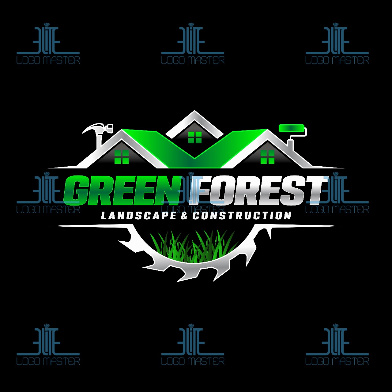 Green Forest Landscape Logo