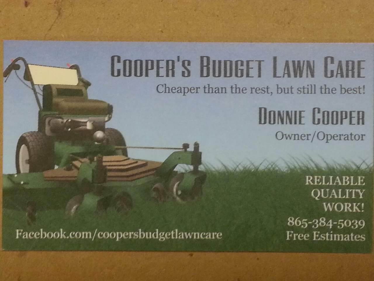 Cooper's Budget Lawn Care Logo