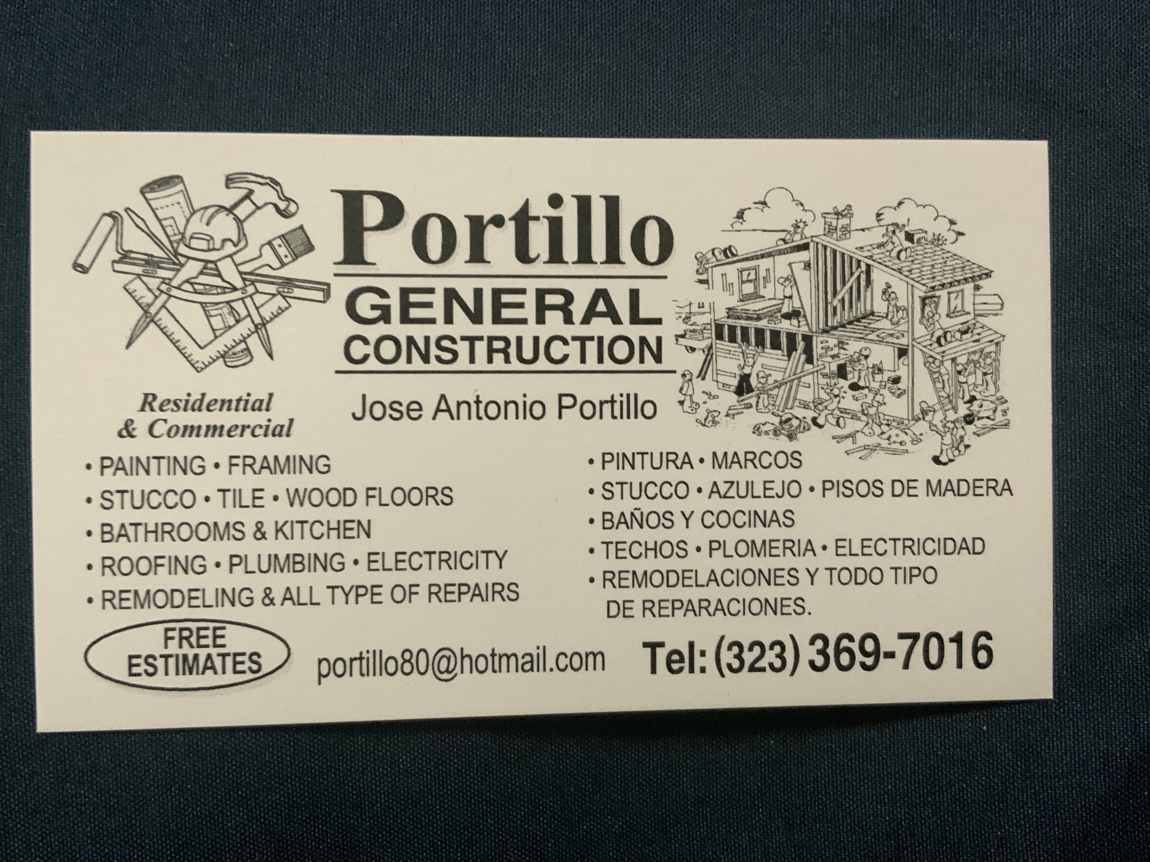 Portillo General Construction - Unlicensed Contractor Logo