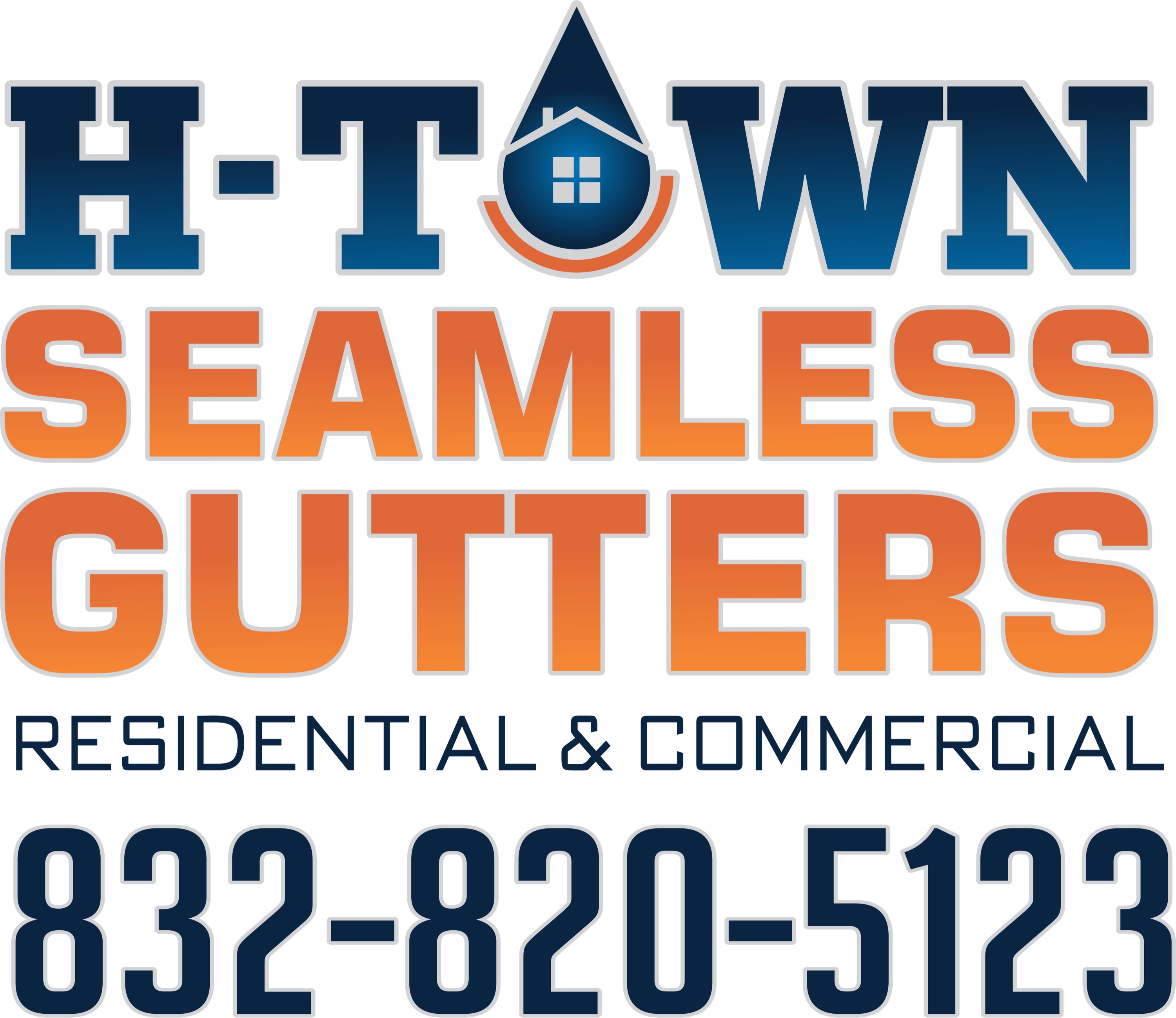H-Town Seamless Gutters Logo