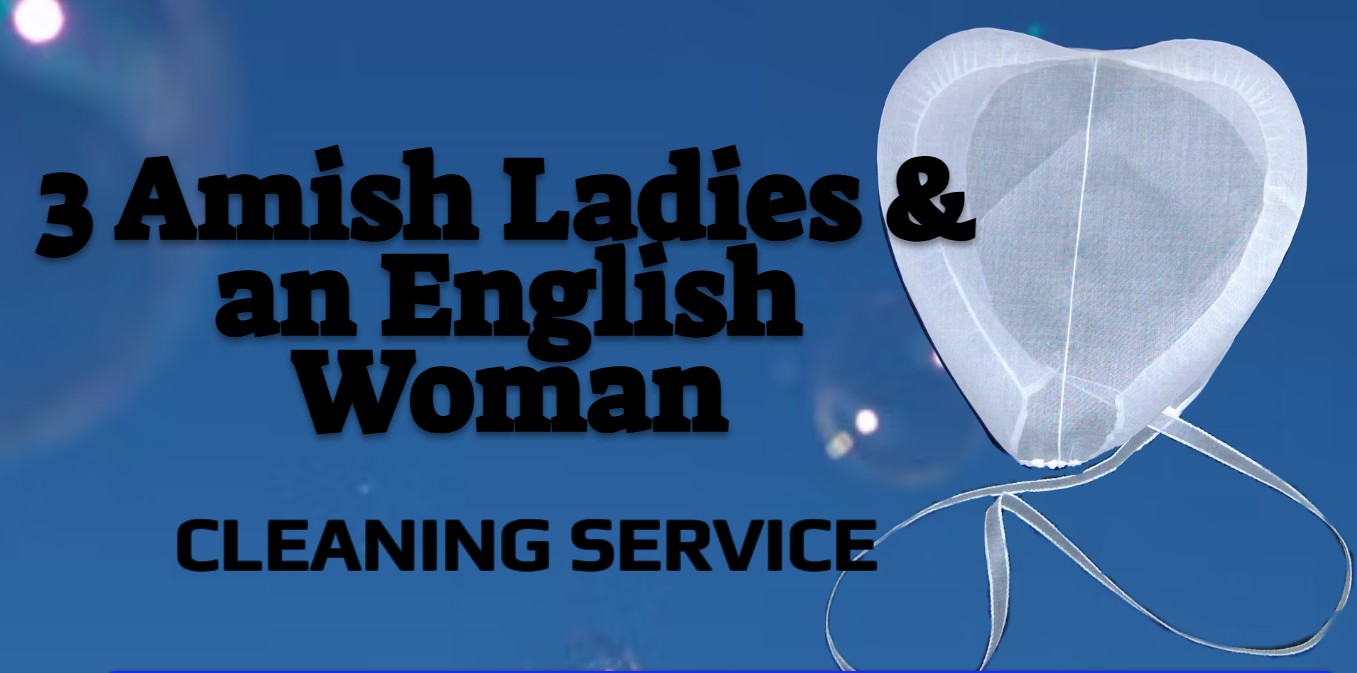 3 Amish Ladies & an English Woman Cleaning Logo