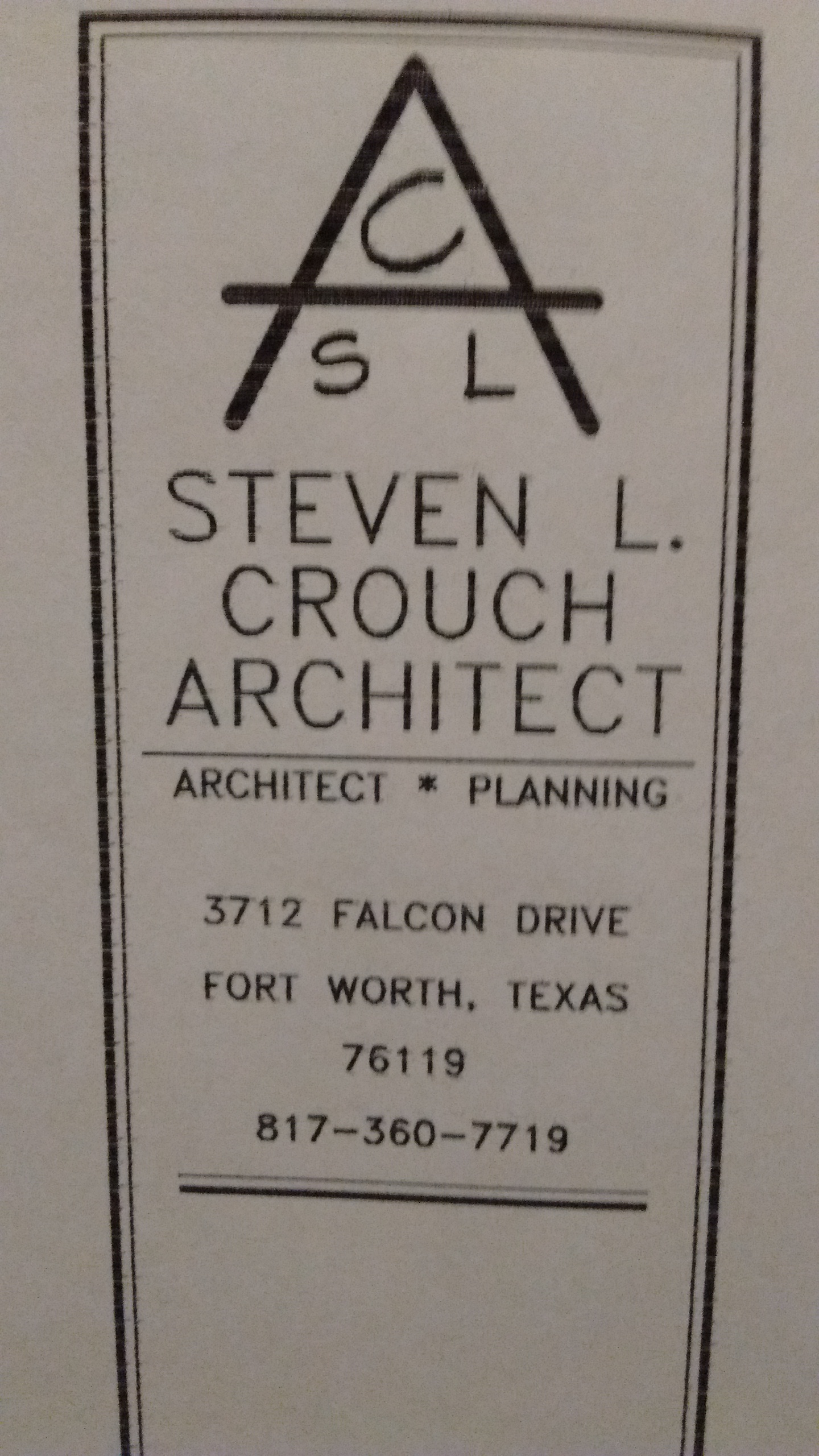 Steven L Crouch, Architect Logo