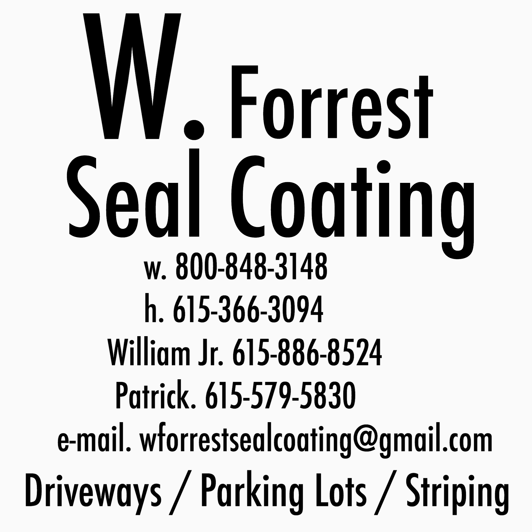 W. Forrest Seal Coating Logo