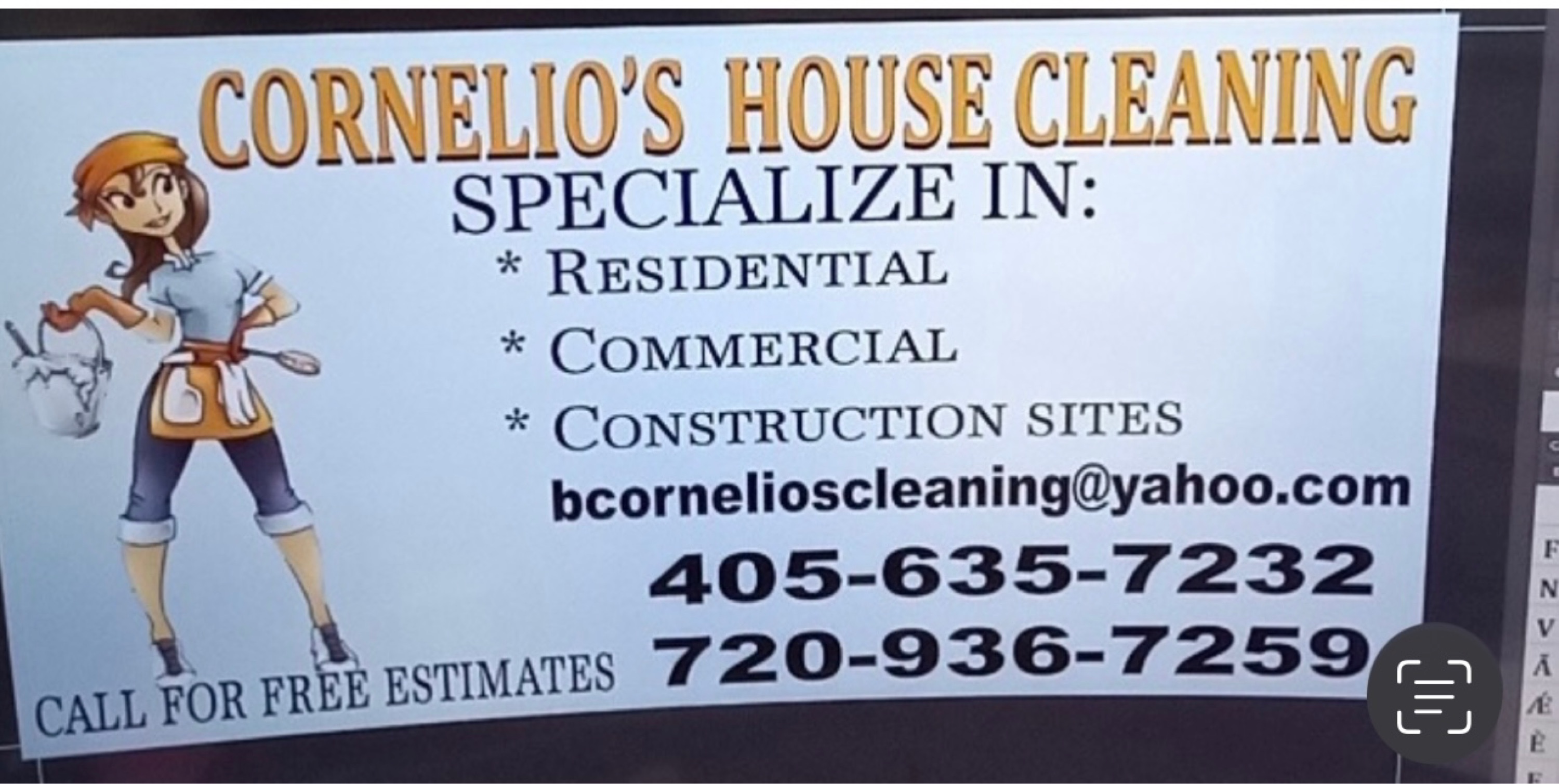 Cornelio's House Cleaning Logo