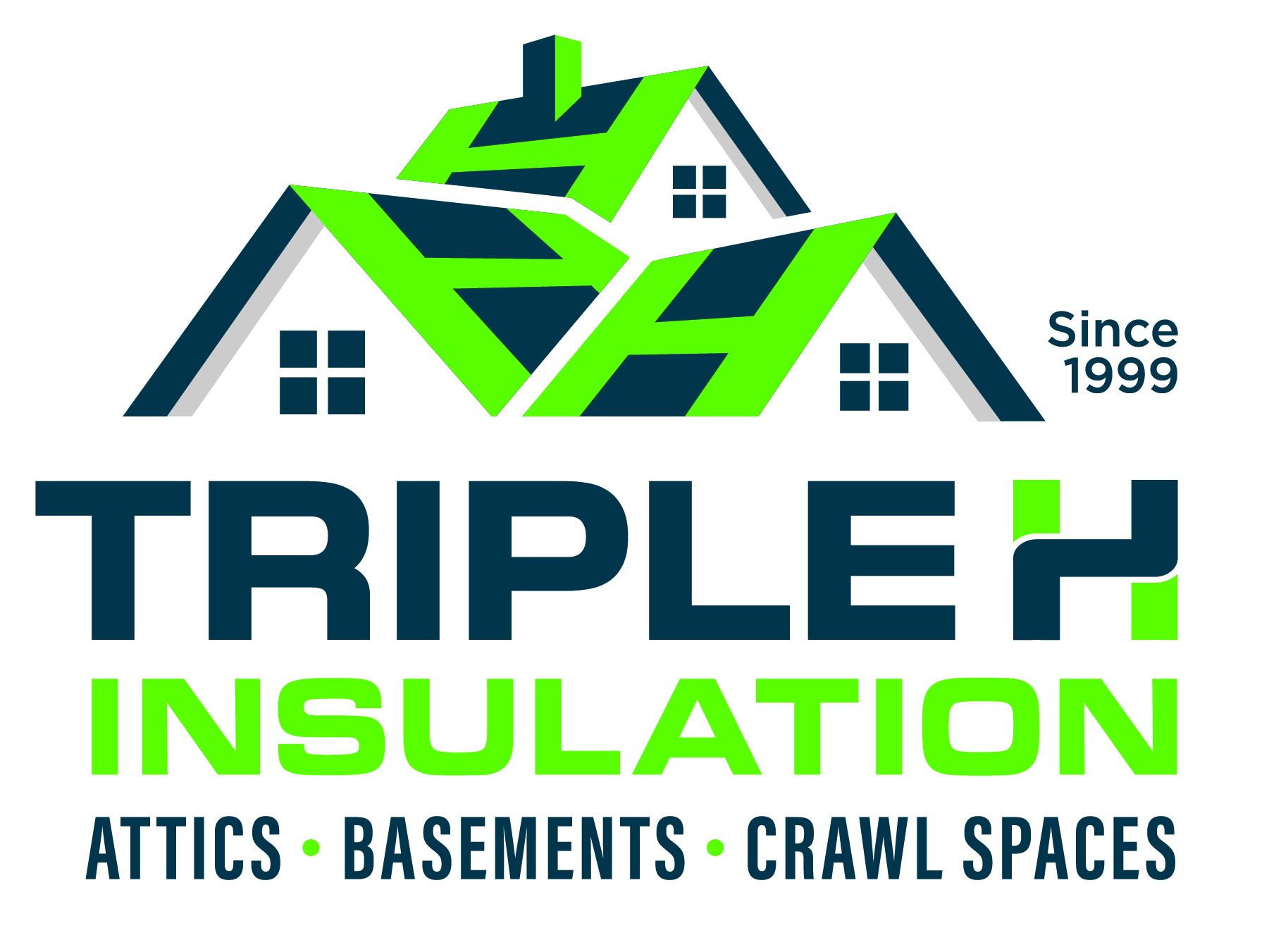 Triple H Insulation, Heating and Cooling Logo