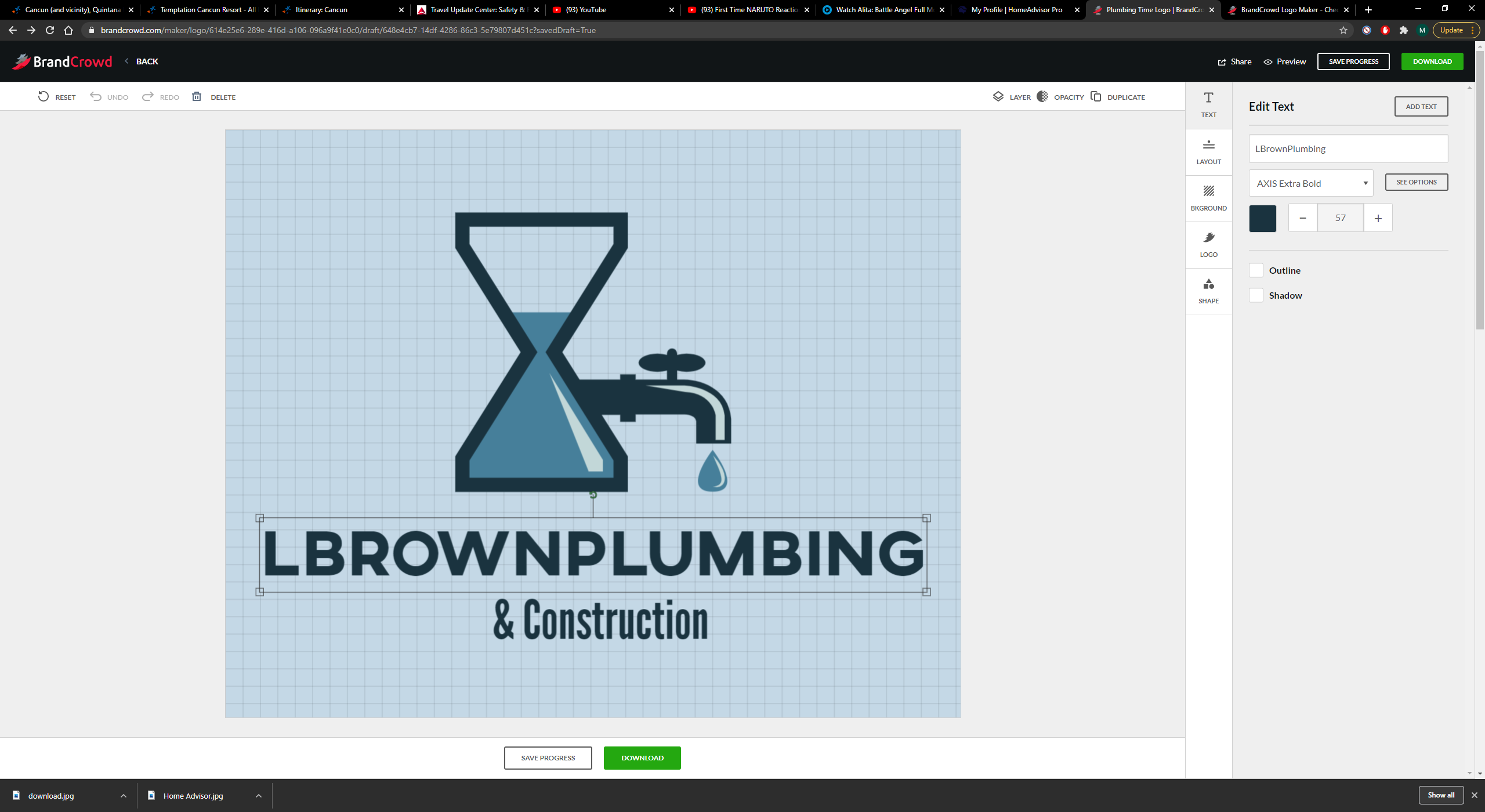 L Brown Plumbing and Construction Logo