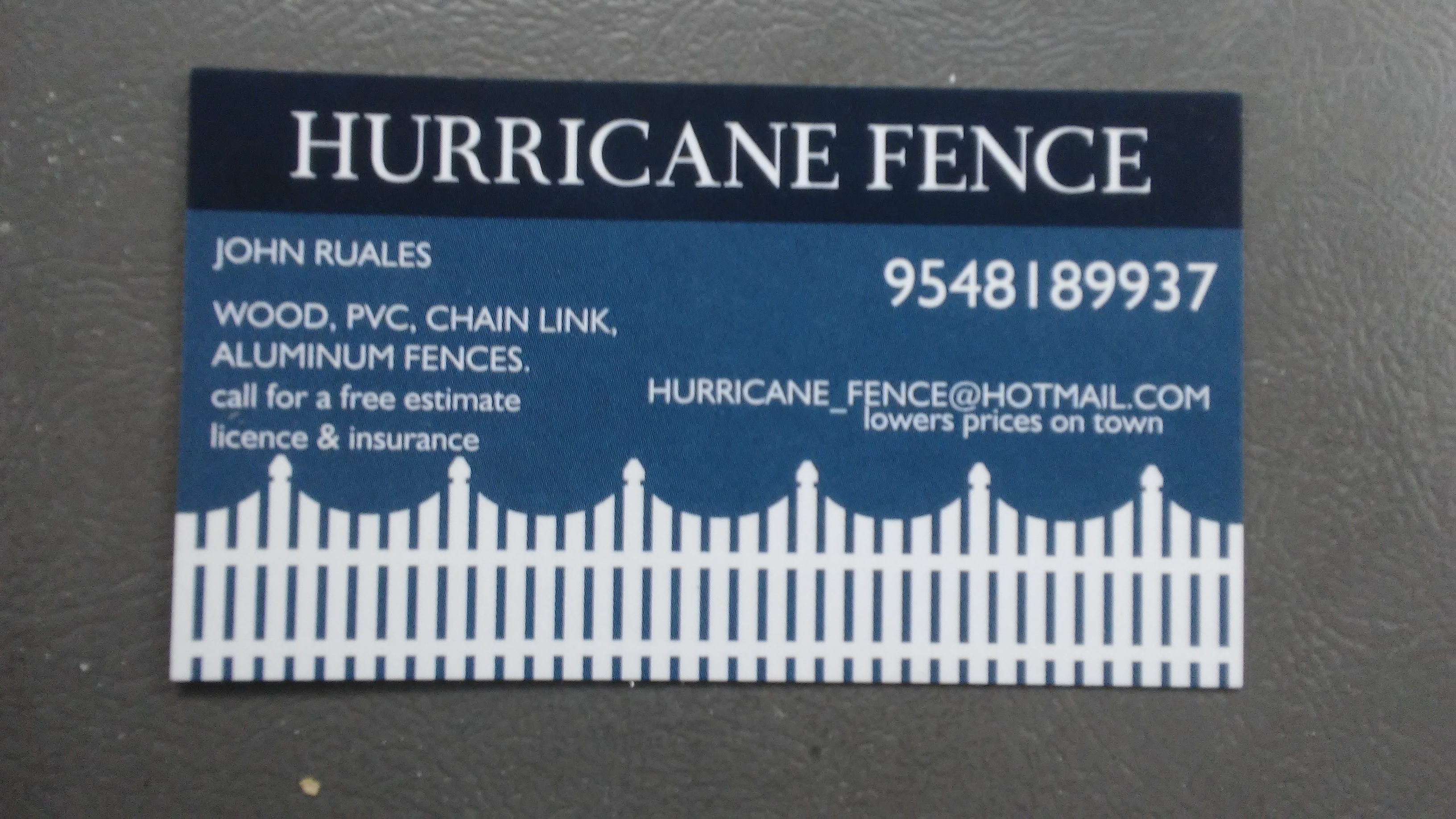 Hurricane Fence, LLC Logo