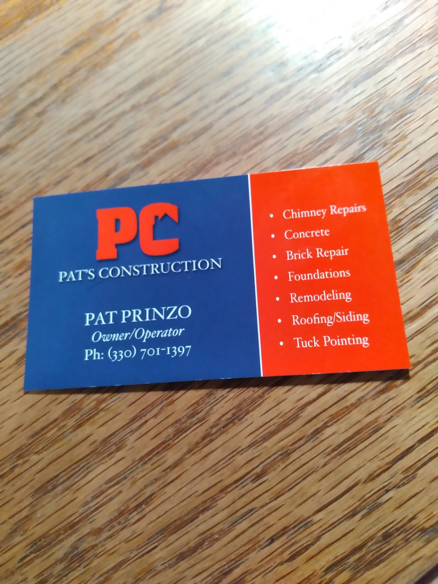 Pat's Construction, LLC Logo