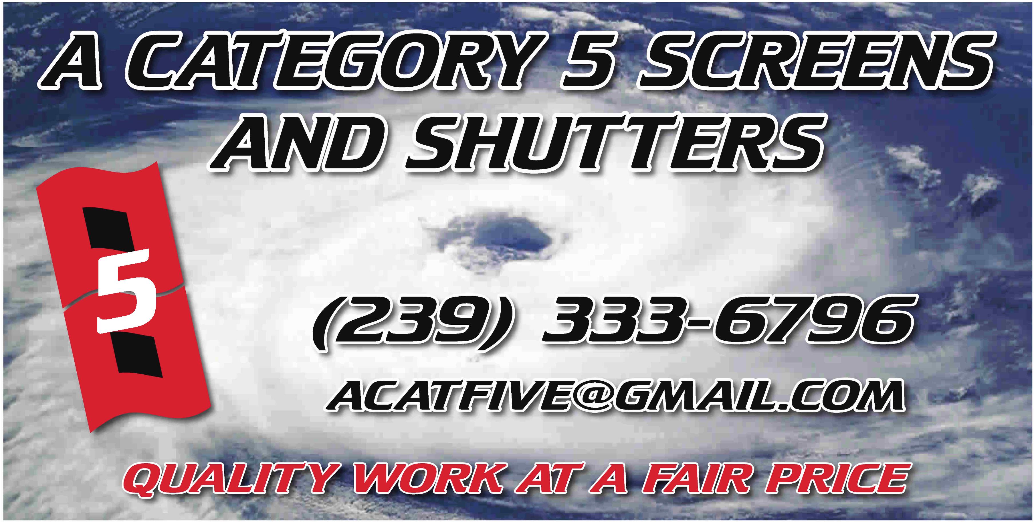 A Category 5 Screens and Shutters Logo