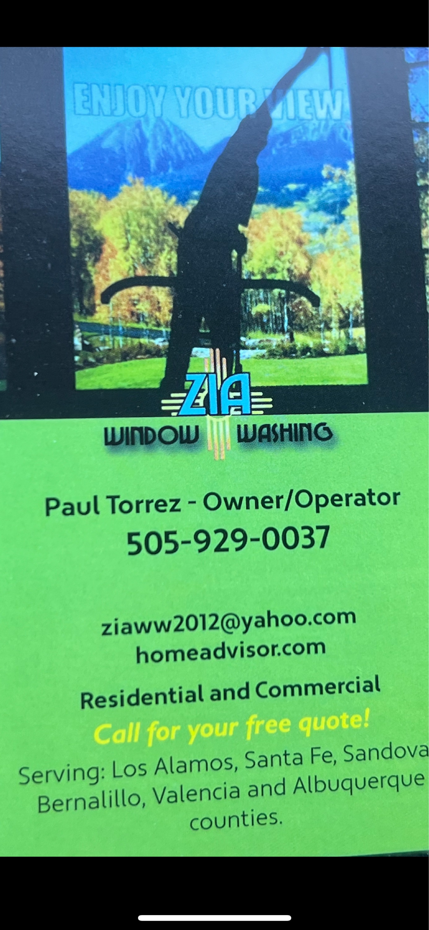 ZIA Window Washing Logo