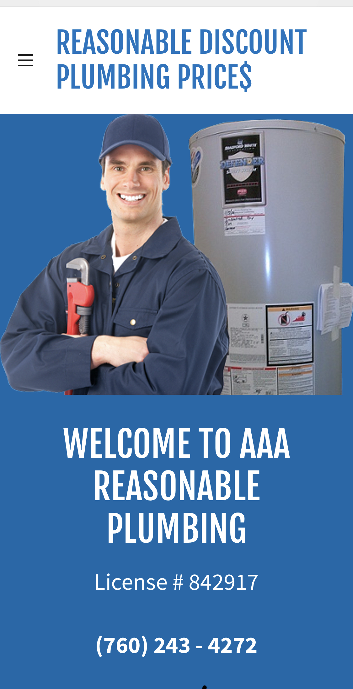 A A A Reasonable Plumbing - Unlicensed Contractor Logo