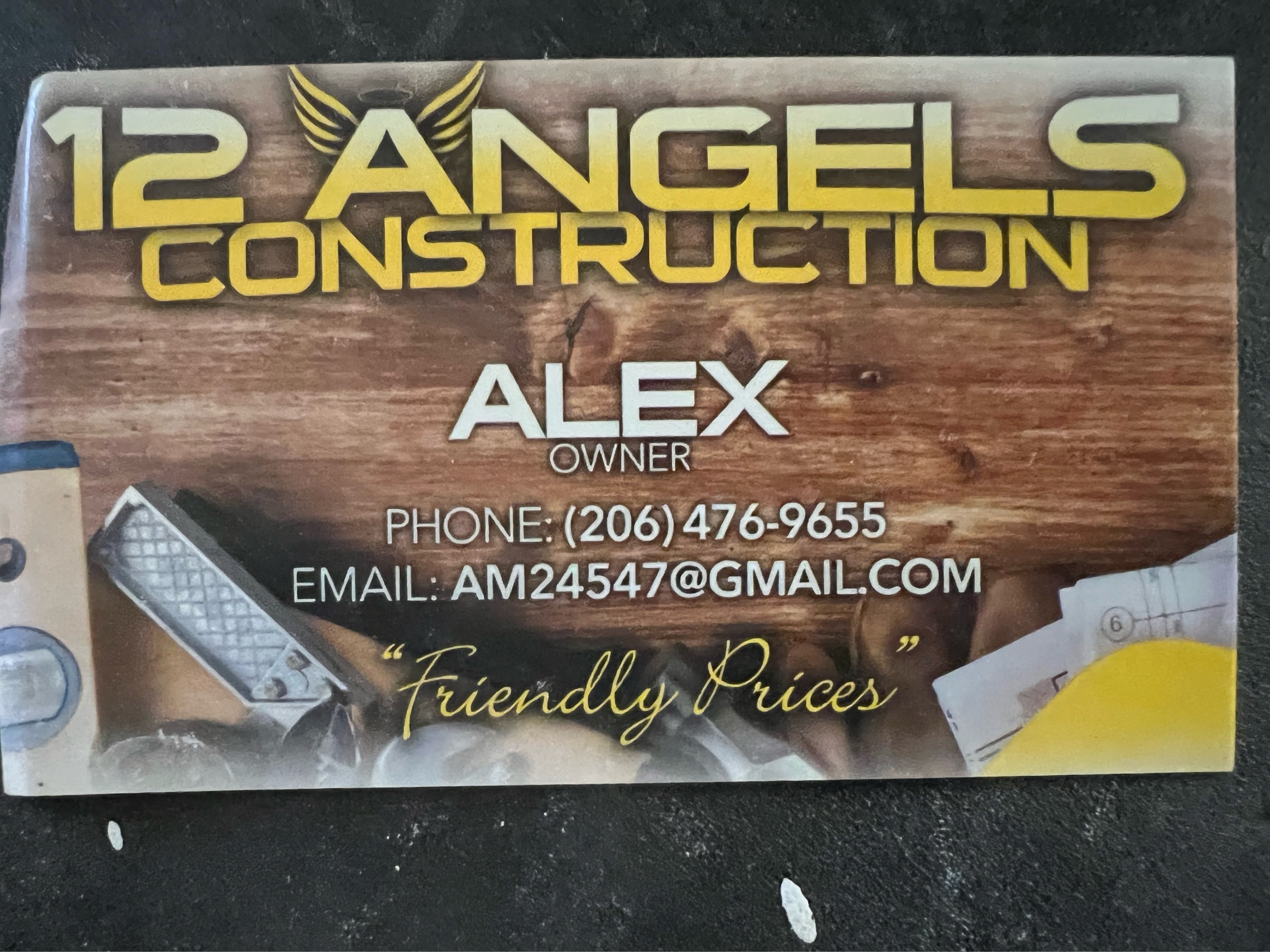 12 Angels Construction Logo