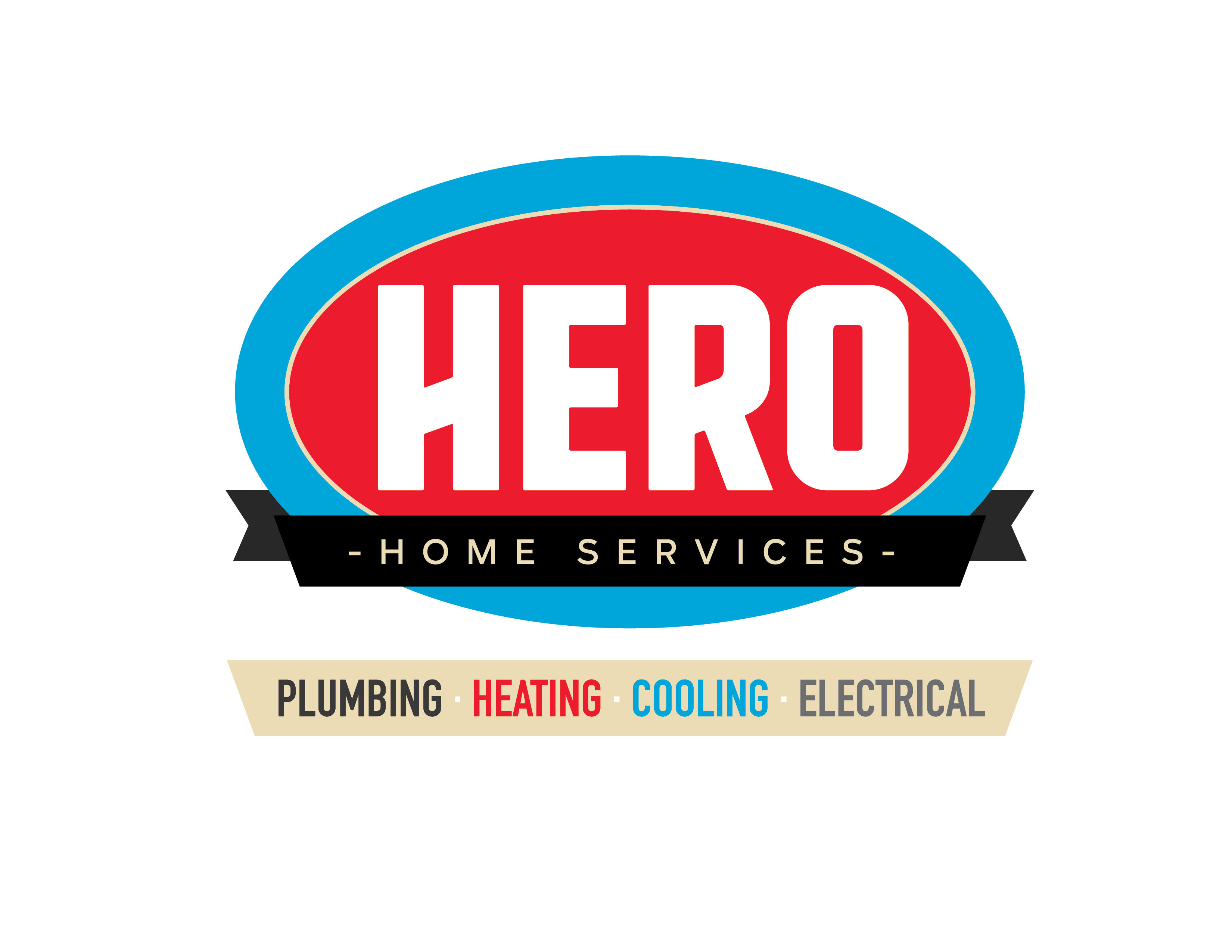 Hero Plumbing Heating and Cooling Logo