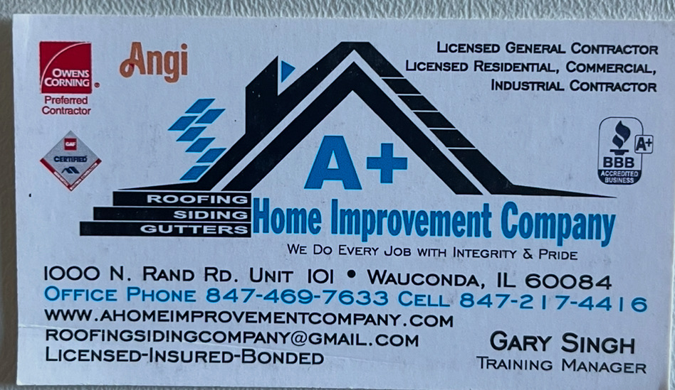 A+ Home Improvement Company Logo