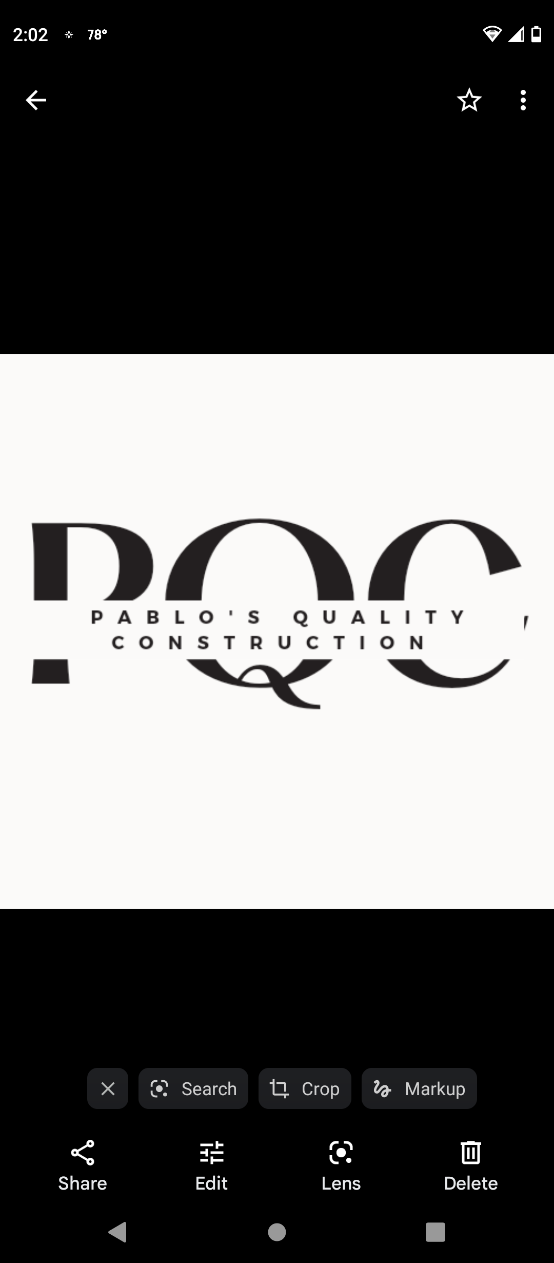 Pablo's Quality Construction Logo