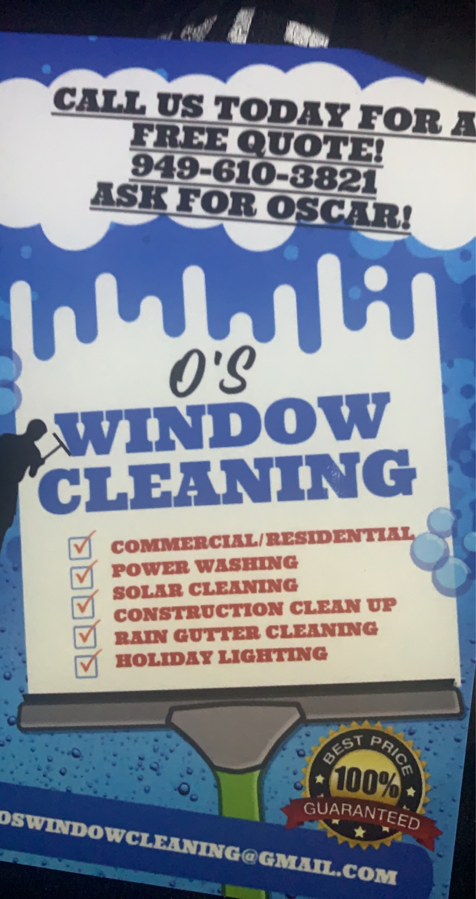 O's Window Cleaning Logo