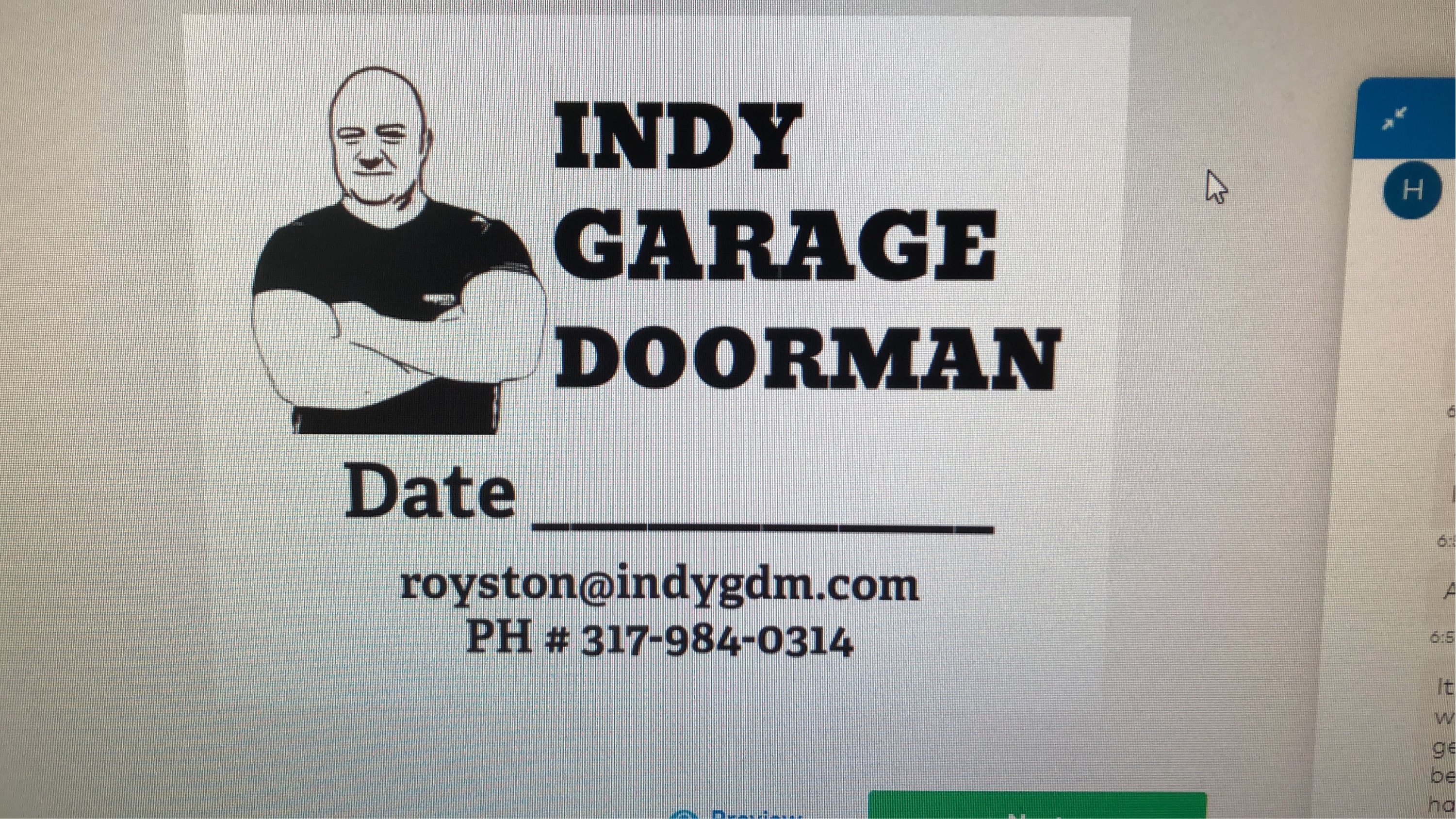 Indy Garage Doorman Logo