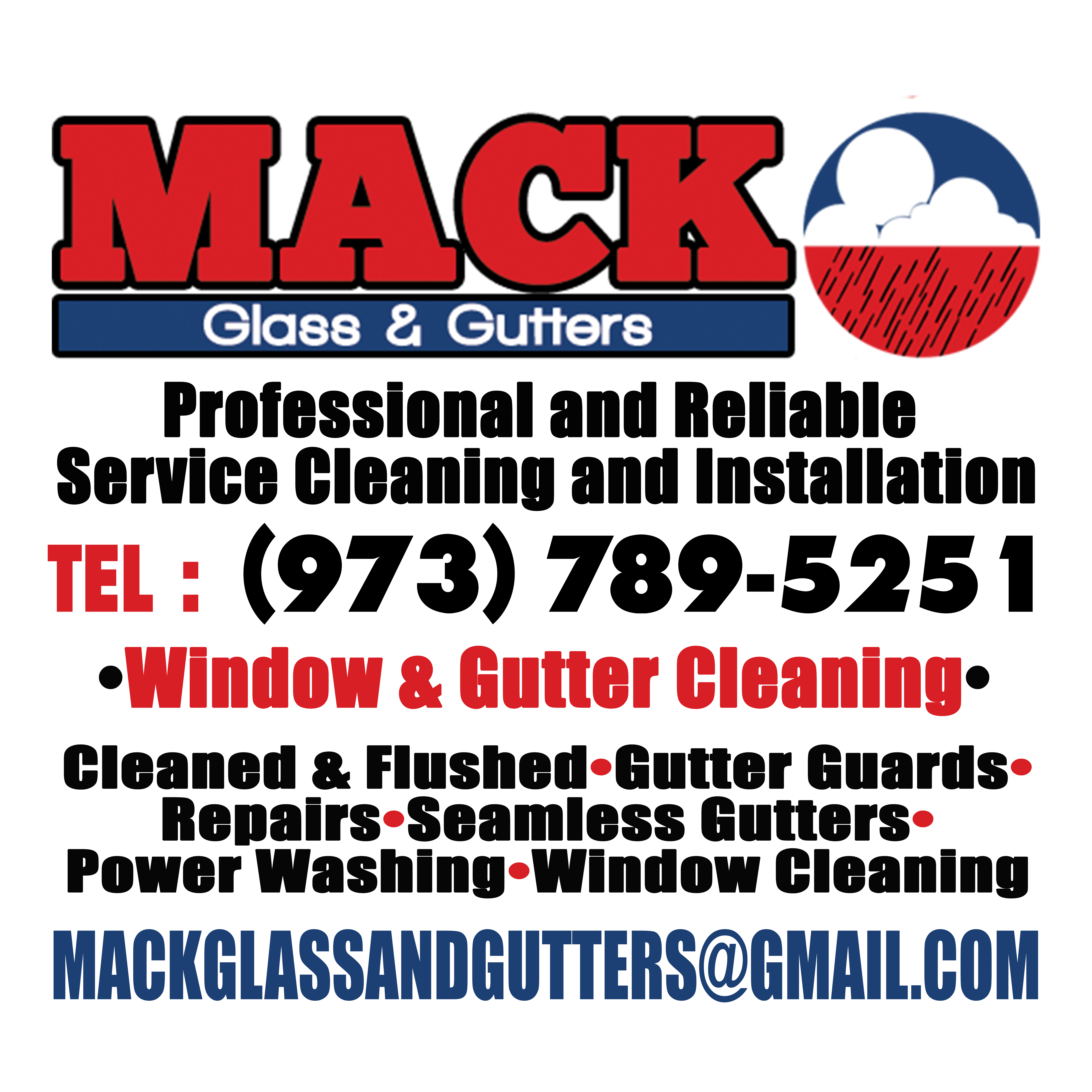 Mack Glass and Gutters Logo