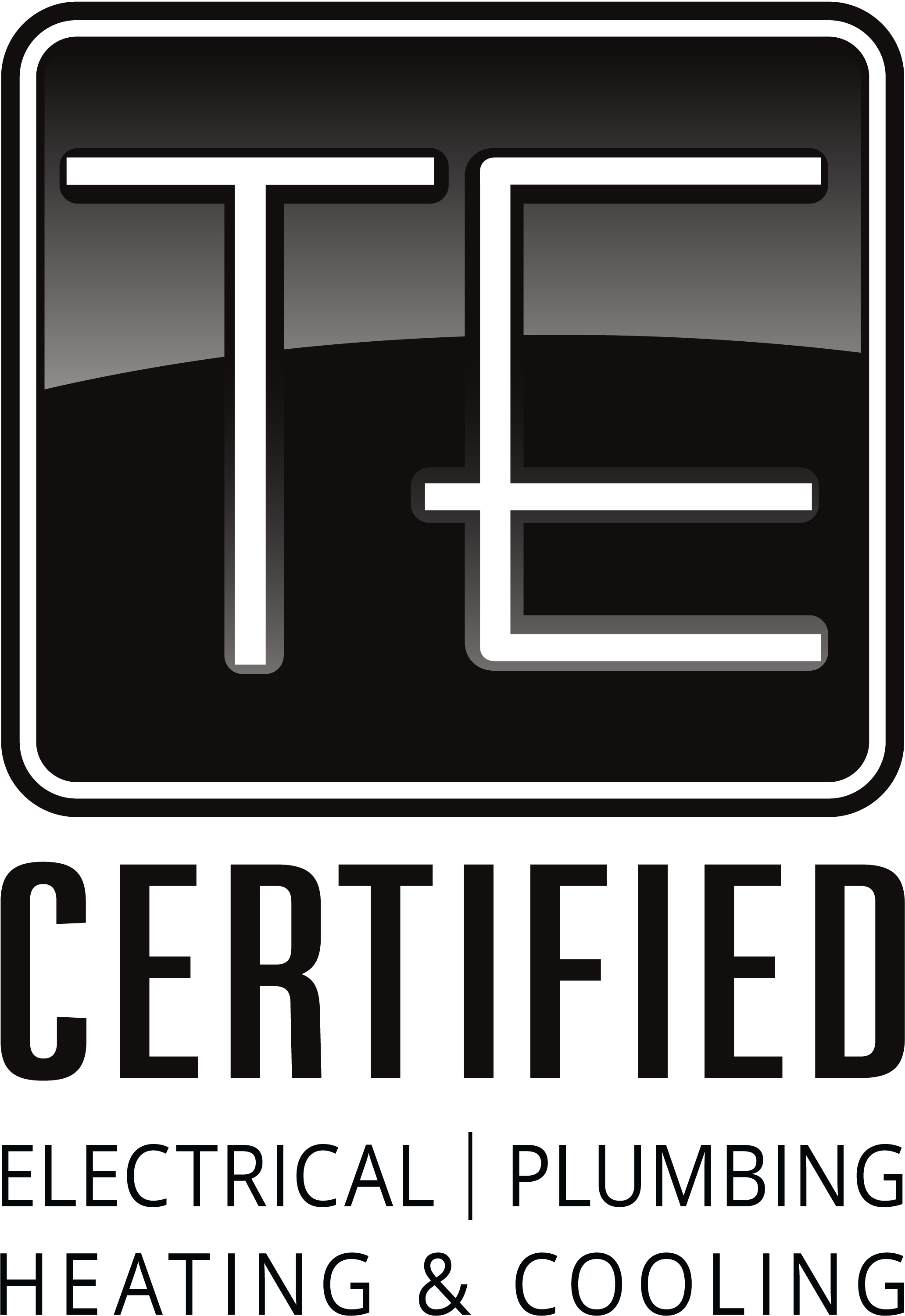 TE Certified, Electrical, Plumbing, Heating & Cooling Logo
