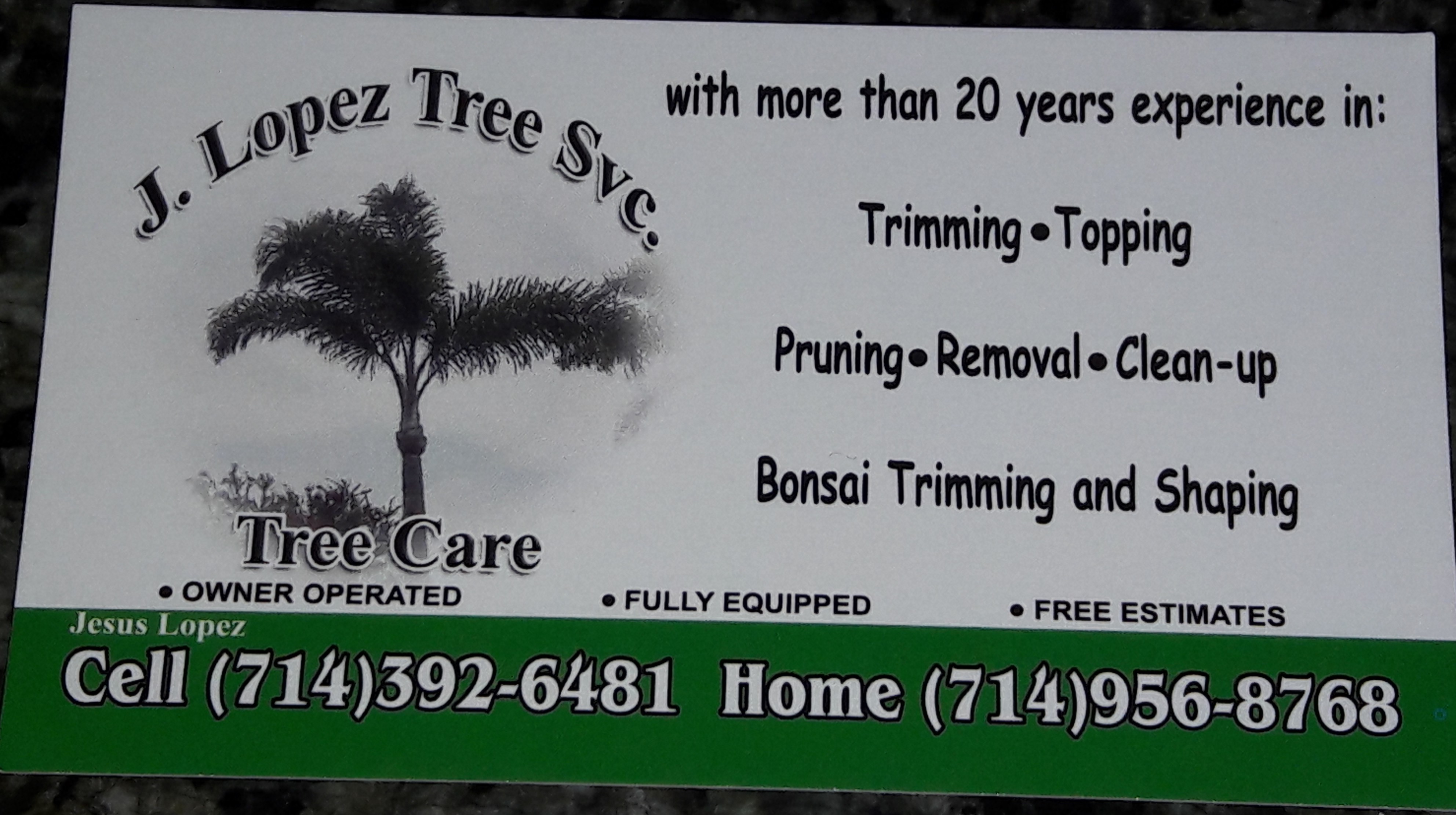 J. Lopez Tree Service Logo