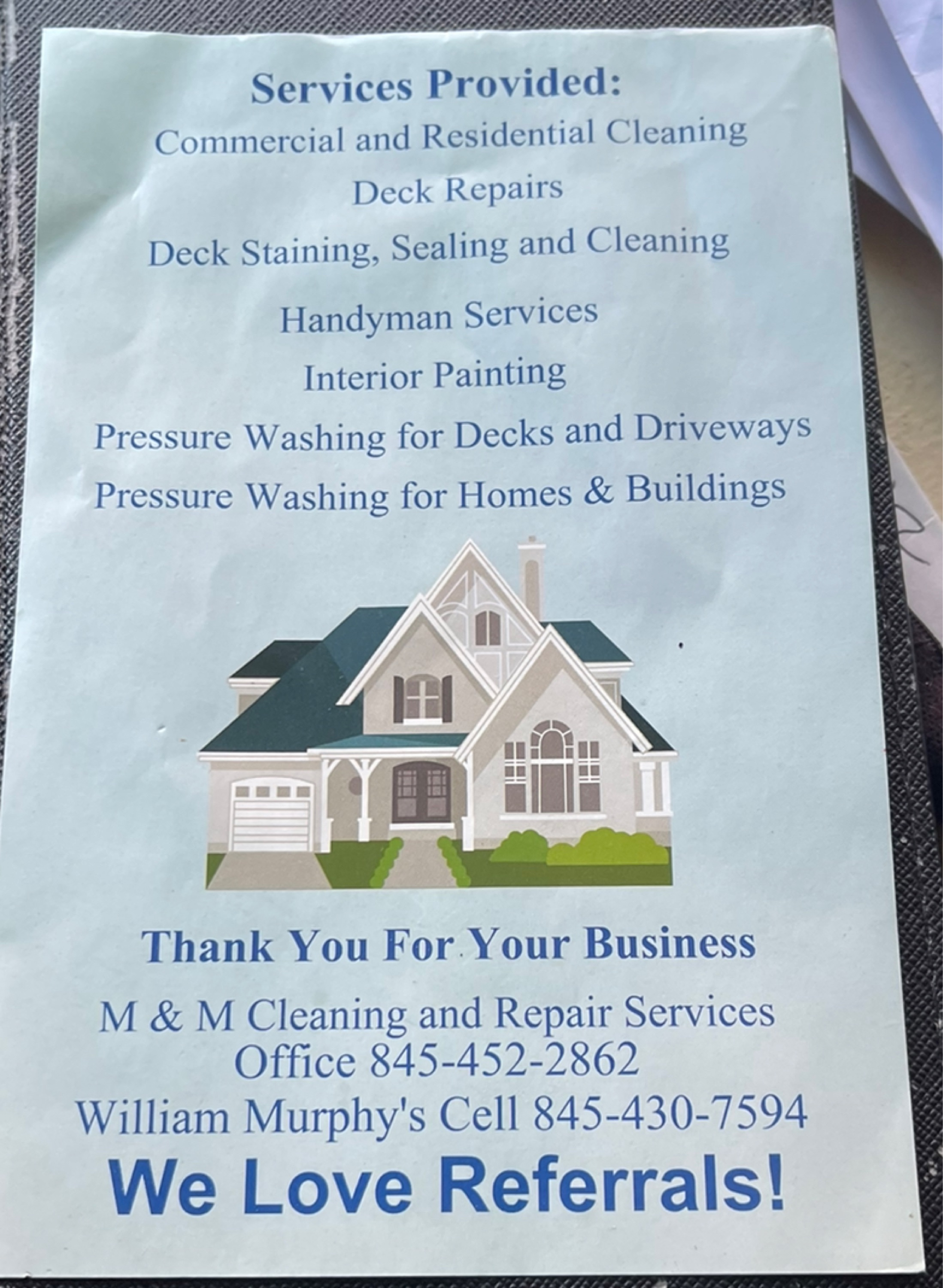M&M Cleaning Service, Powerwash, and Repair Logo