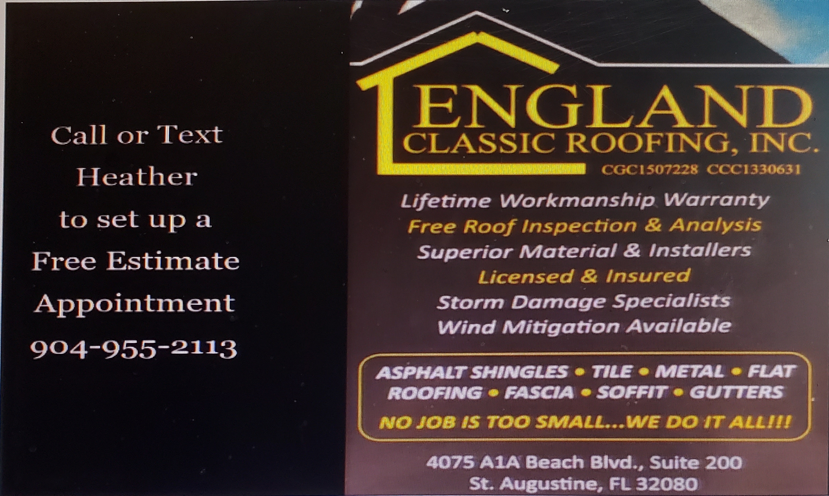 England Classic Roofing, Inc. Logo