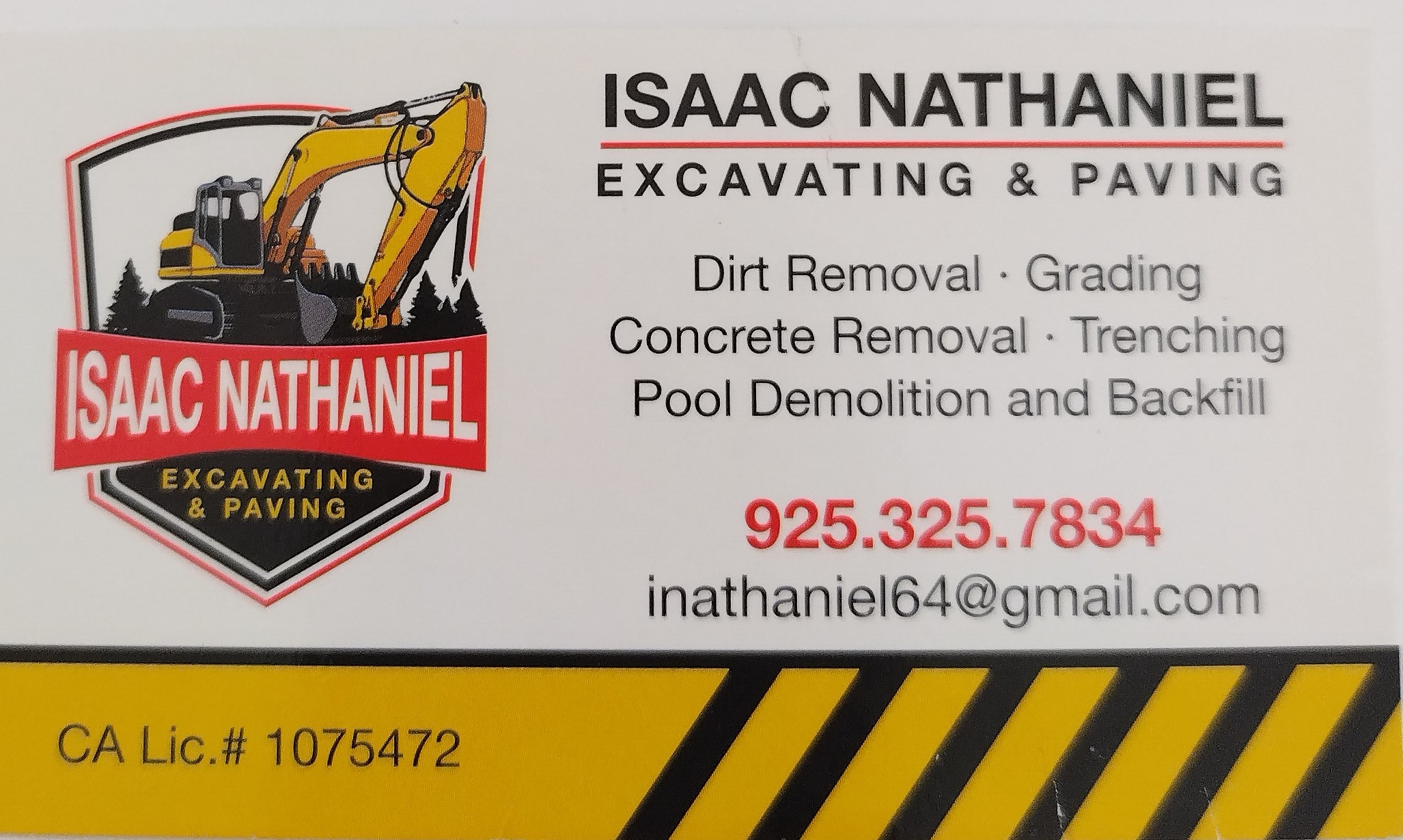 Isaac Nathaniel Excavating and Paving Logo