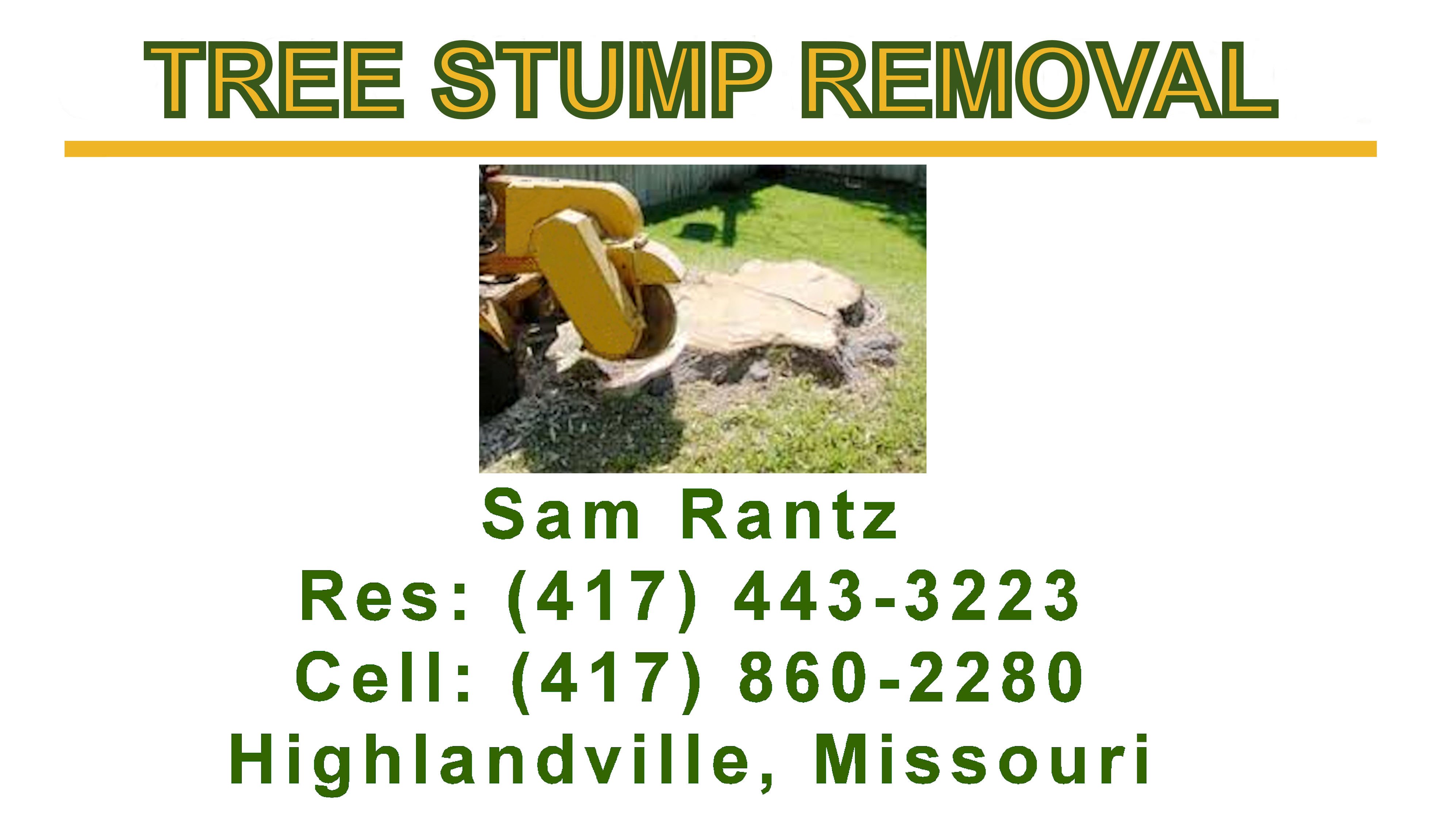 Sam Rantz's Stump Grinding Logo