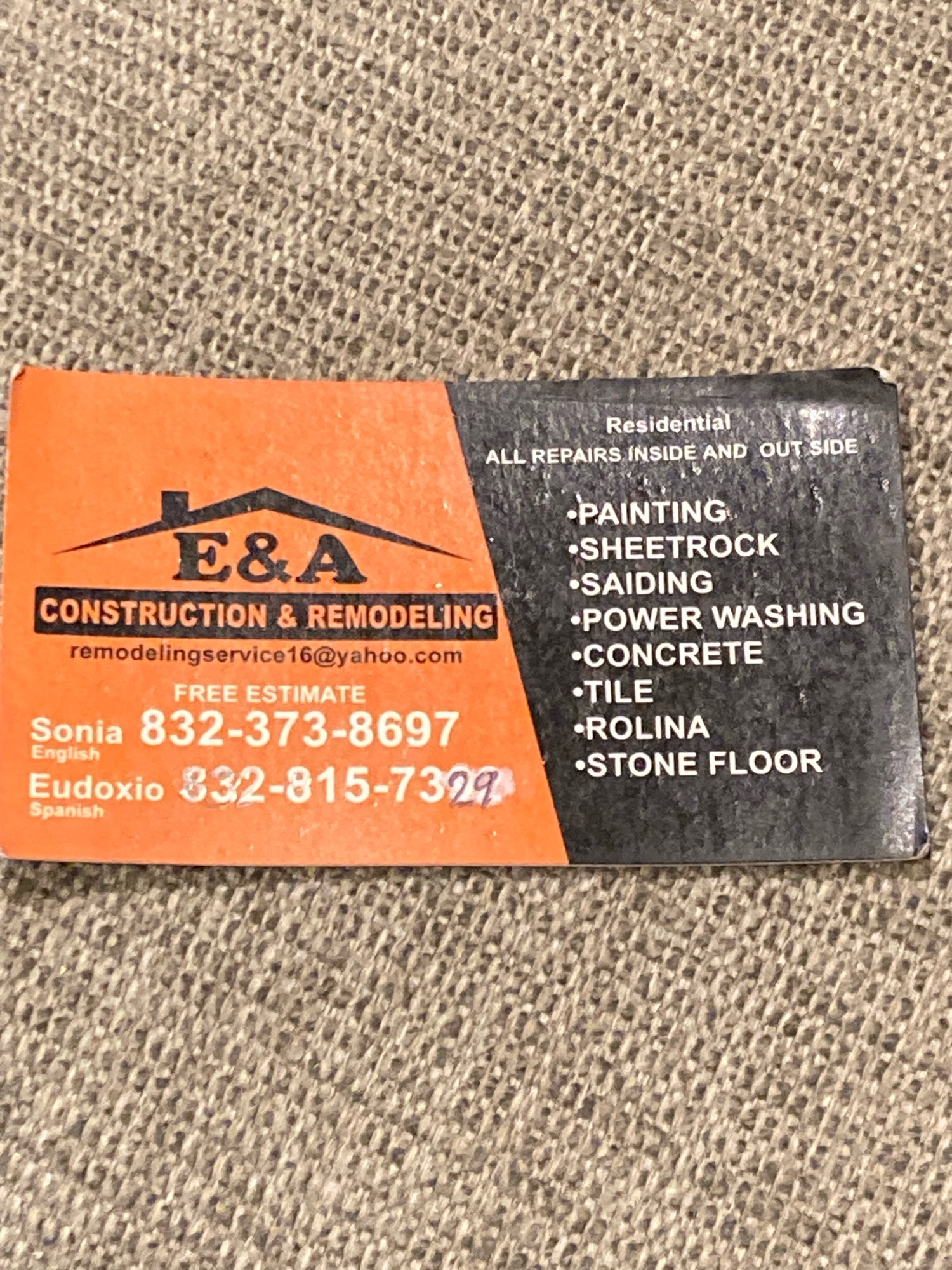 E & A Construction and Remodeling Logo