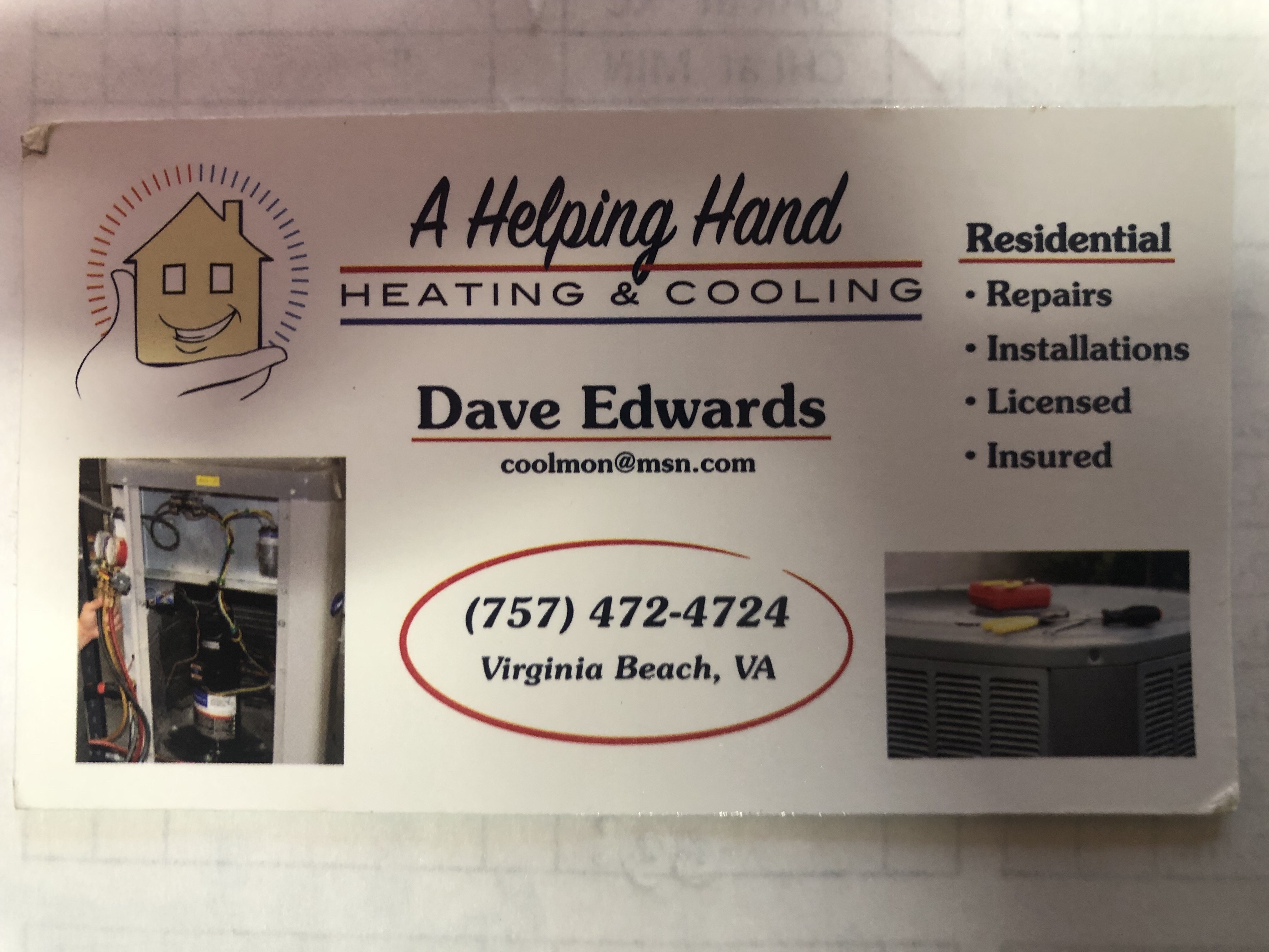 A Helping Hand Heatitng & Cooling Logo