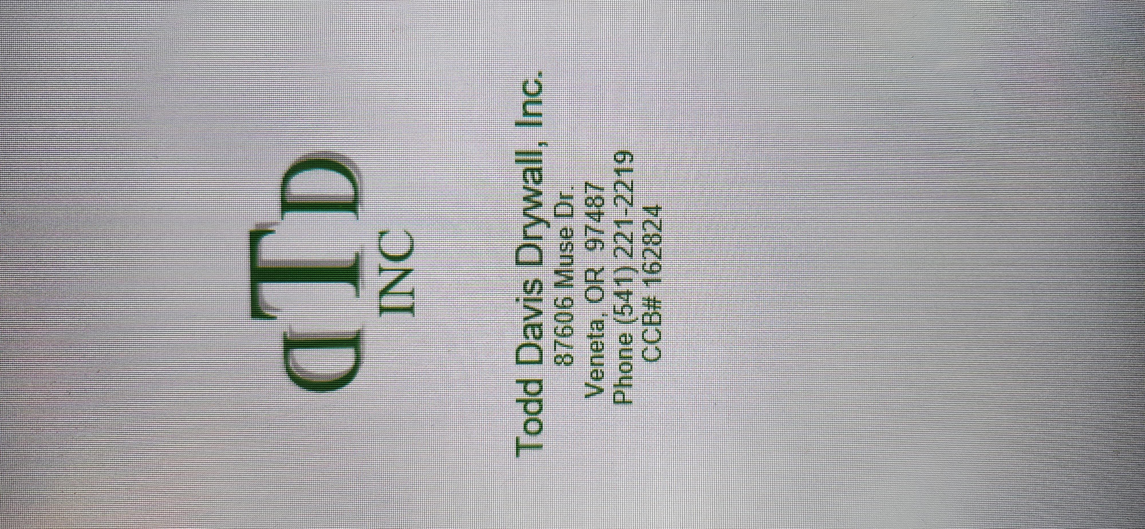 Todd Davis Drywall Inc Logo
