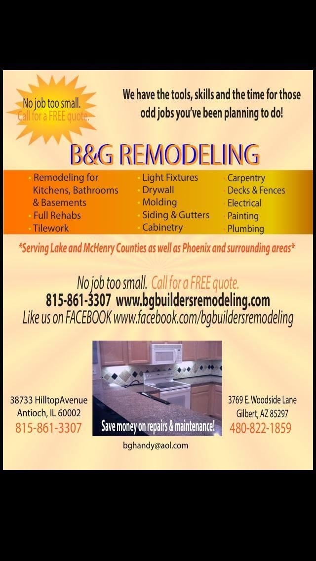 B&G Remodeling Services Logo