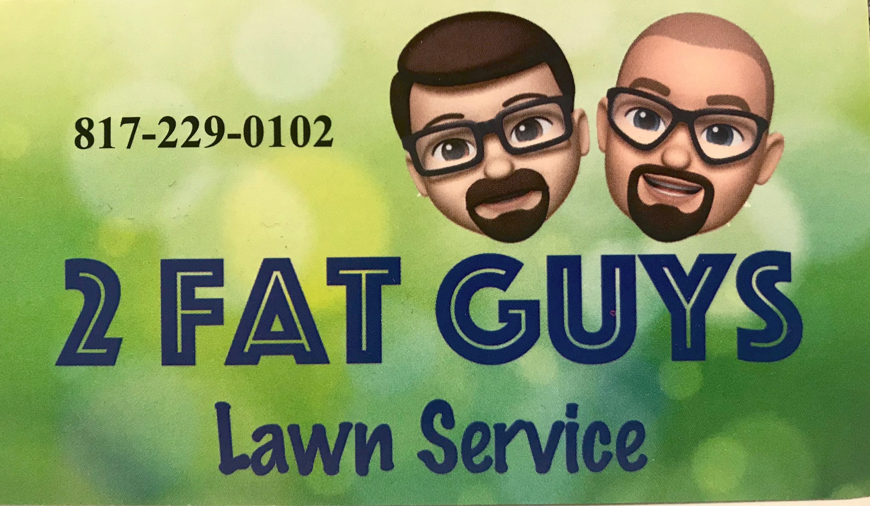 2 Fat Guys Lawn Service Logo